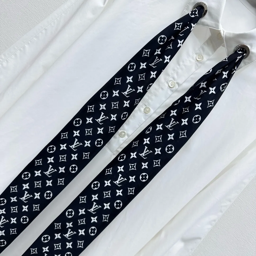 Louis Vuitton シルク長袖シャツ 白 - 画像 (5)