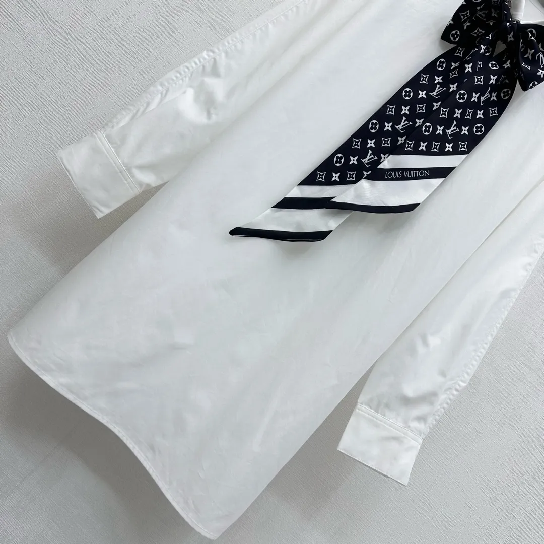 Louis Vuitton シルク長袖シャツ 白 - 画像 (6)