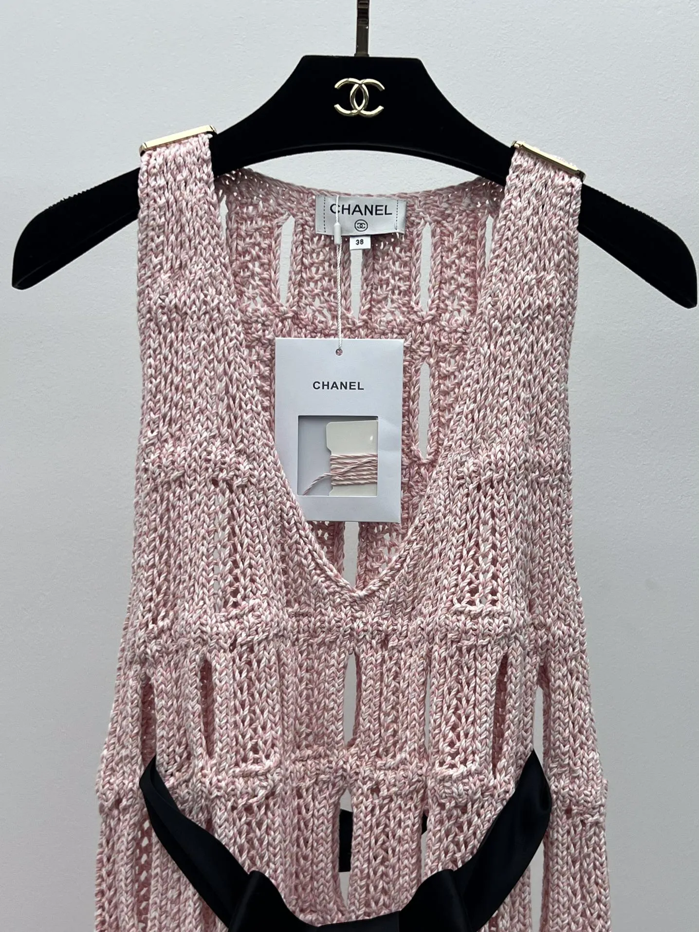 Chanel ピンク蝶結装飾レースドレス - 画像 (3)