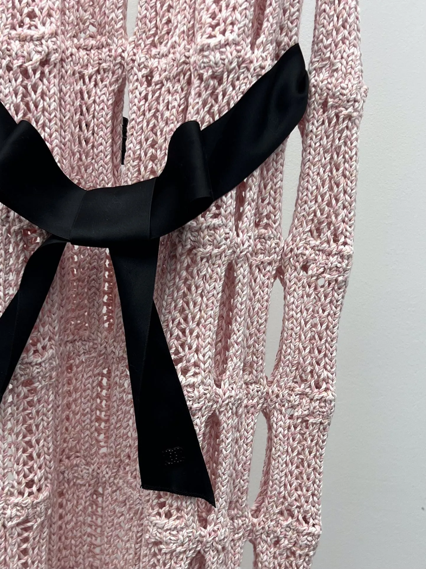 Chanel ピンク蝶結装飾レースドレス - 画像 (5)