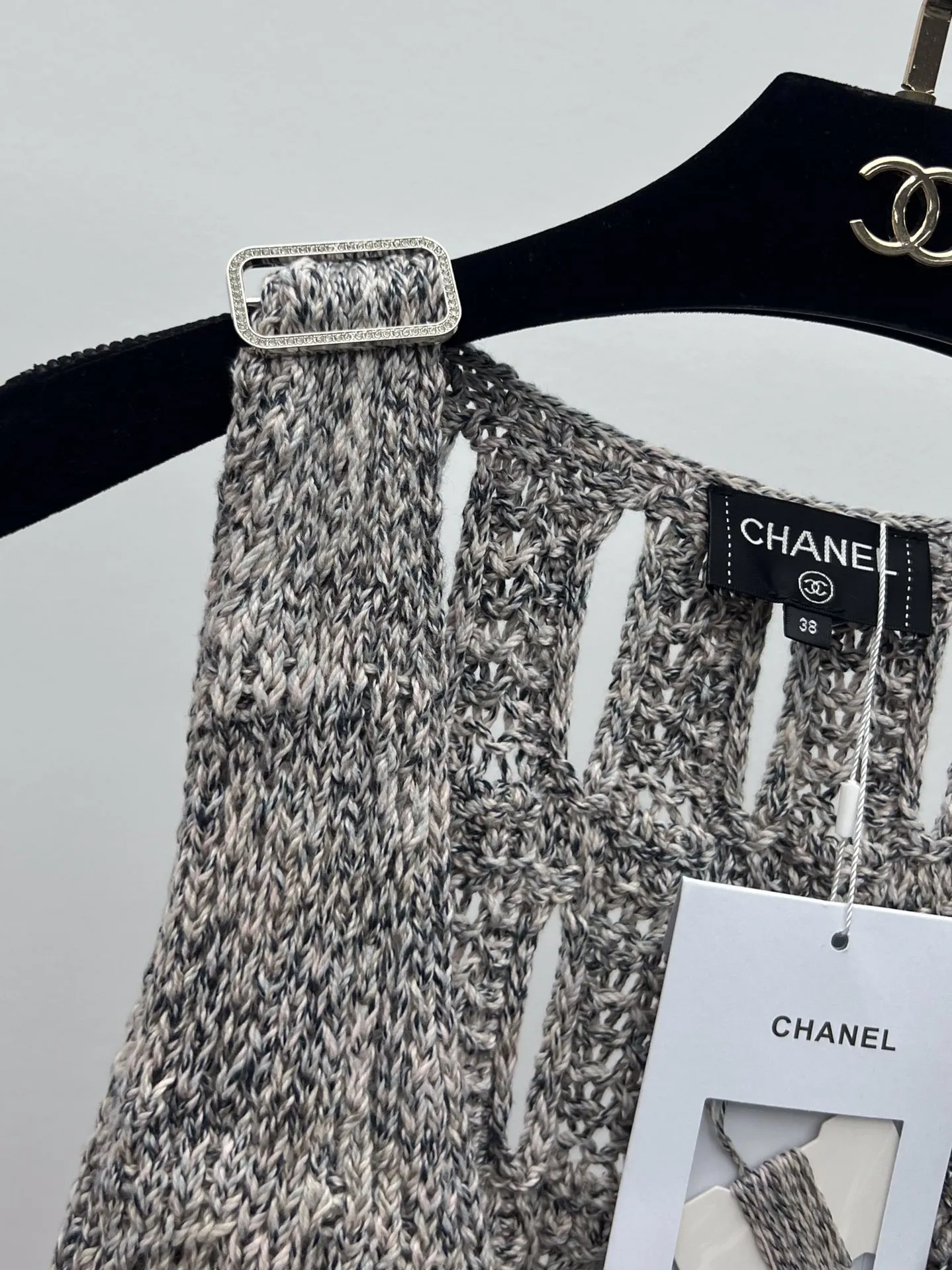 Chanel グレー蝶結びレースドレス - 画像 (4)