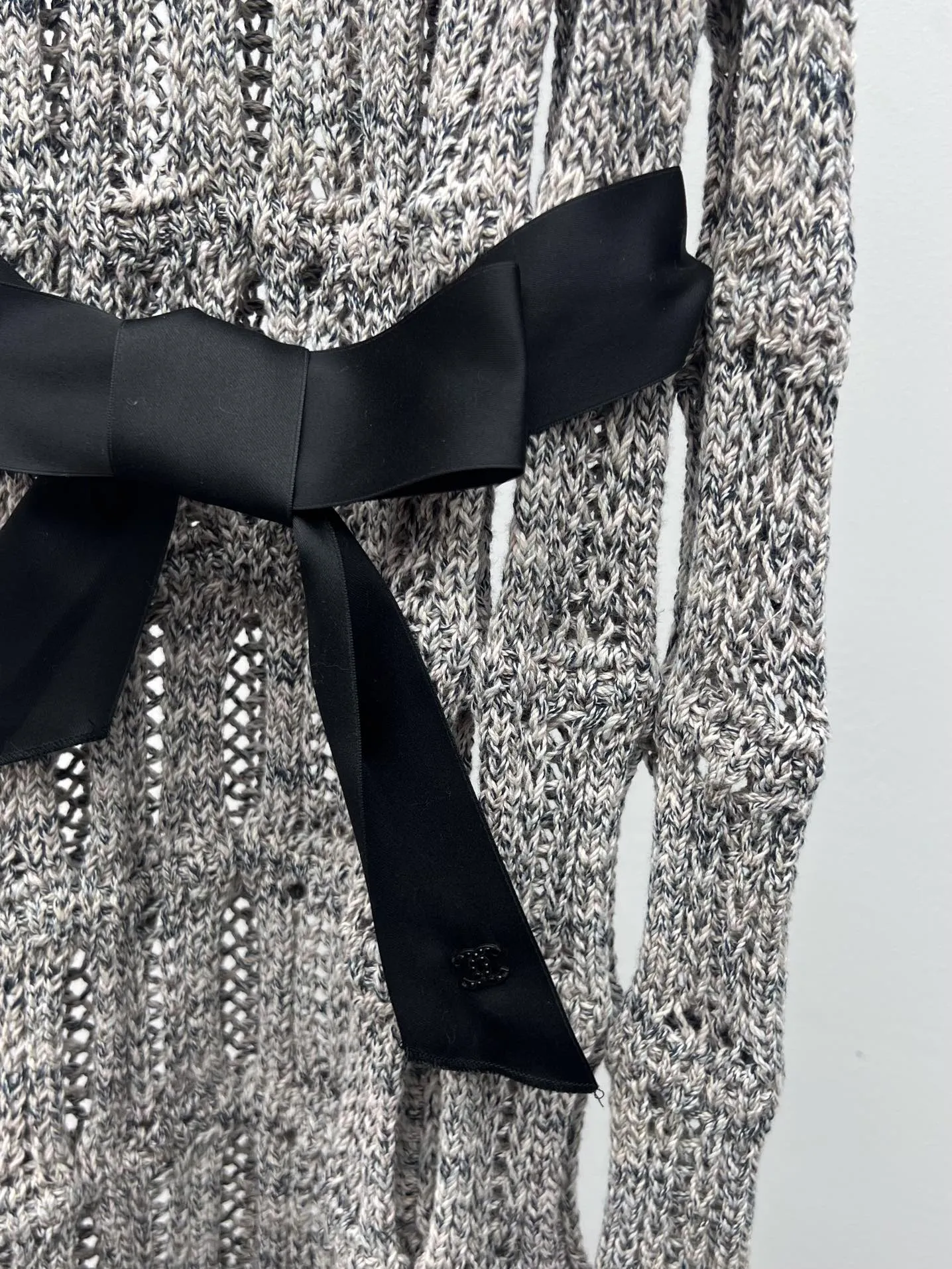 Chanel グレー蝶結びレースドレス - 画像 (5)