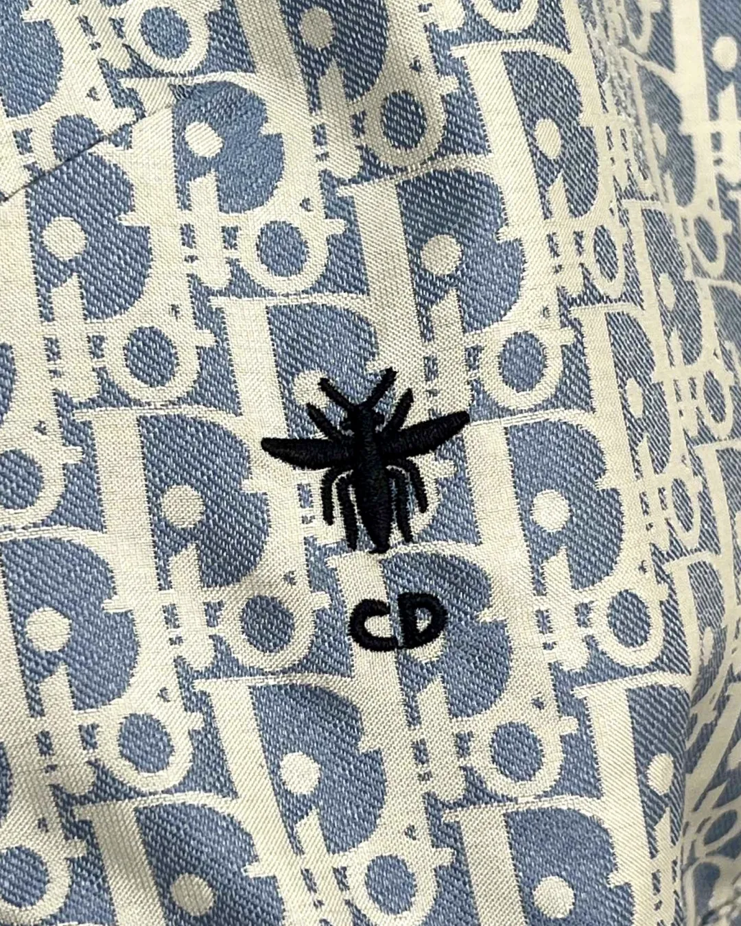 DIOR ブルー刺繍提花ワンピースドレス - 画像 (6)