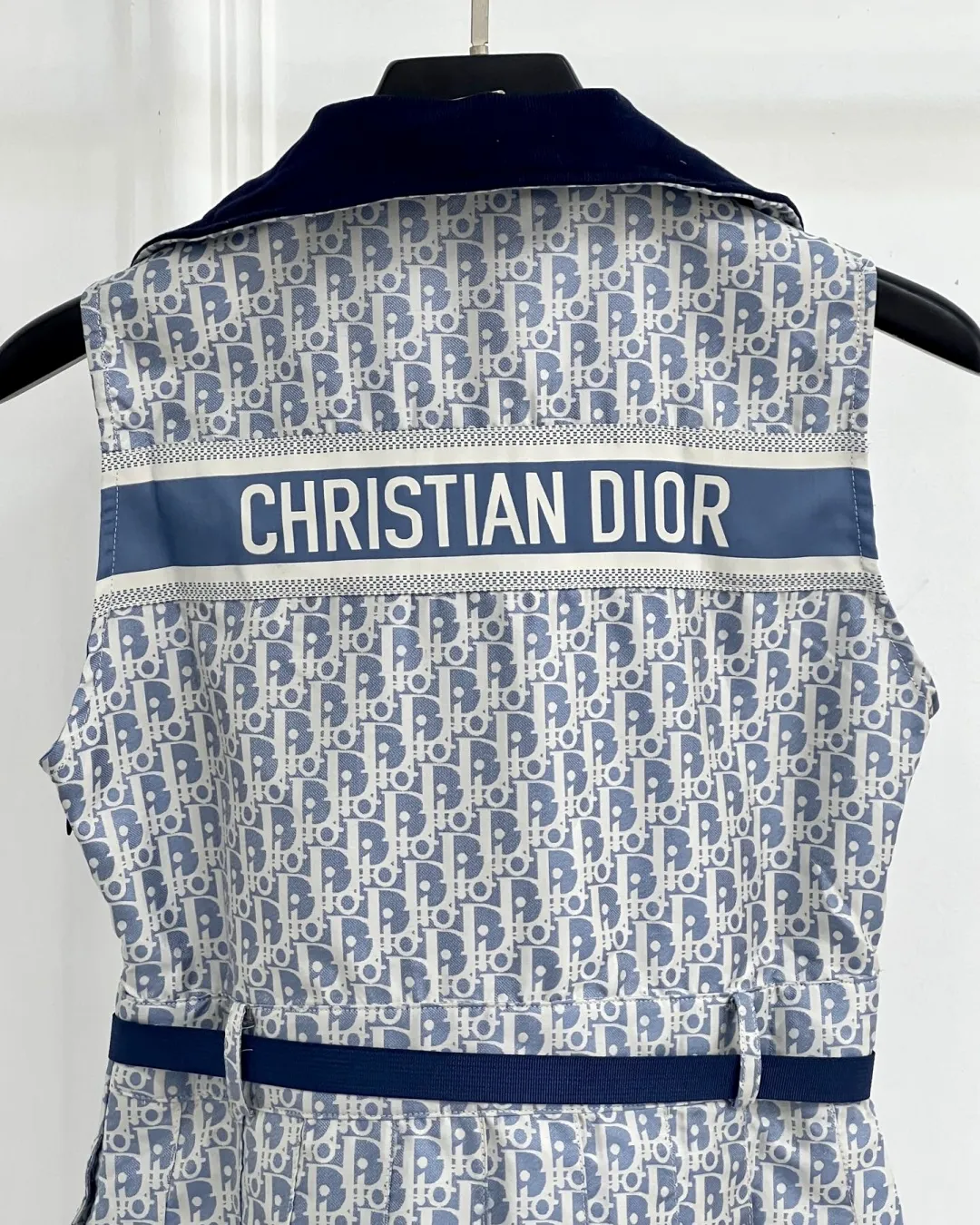 DIOR ブルー刺繍提花ワンピースドレス - 画像 (9)