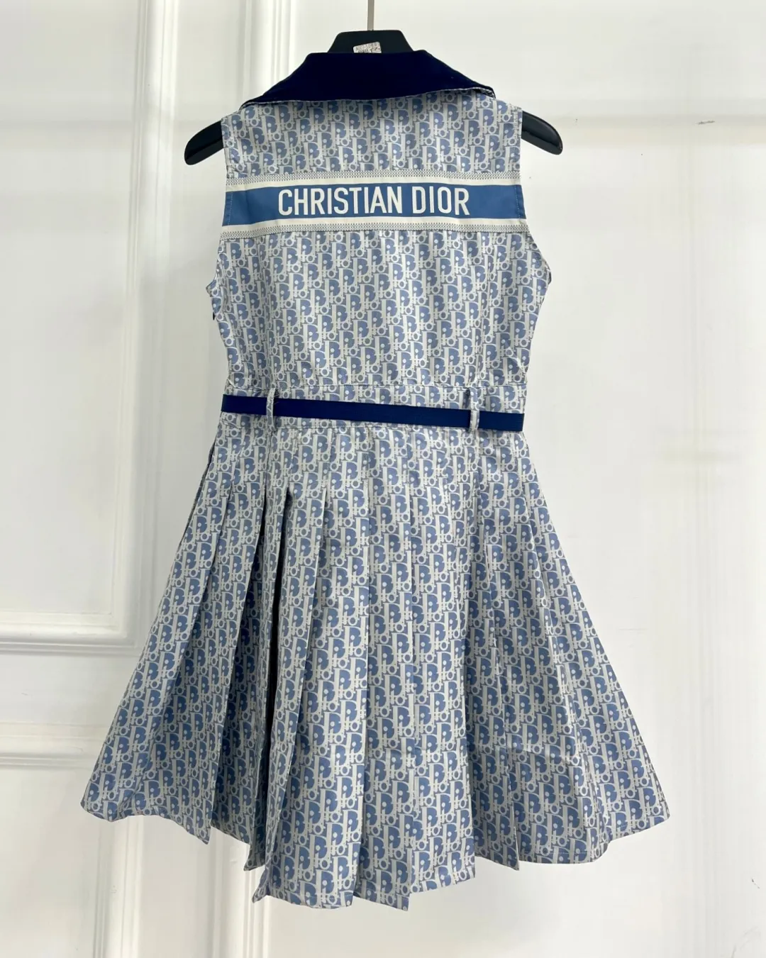 DIOR ブルー刺繍提花ワンピースドレス - 画像 (10)