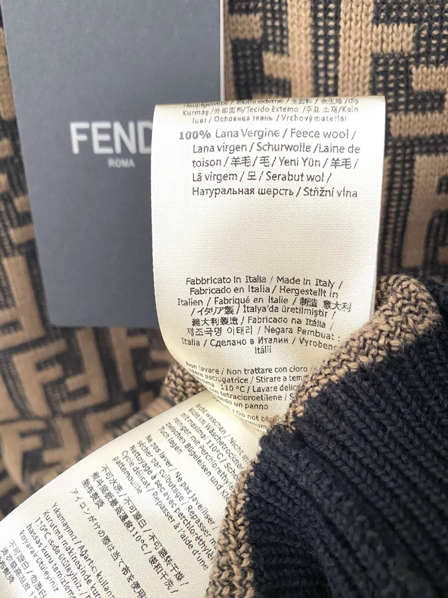 フェンディ 25ss バイカラー モノグラム ベスト スカート ブラウン - 画像 (7)