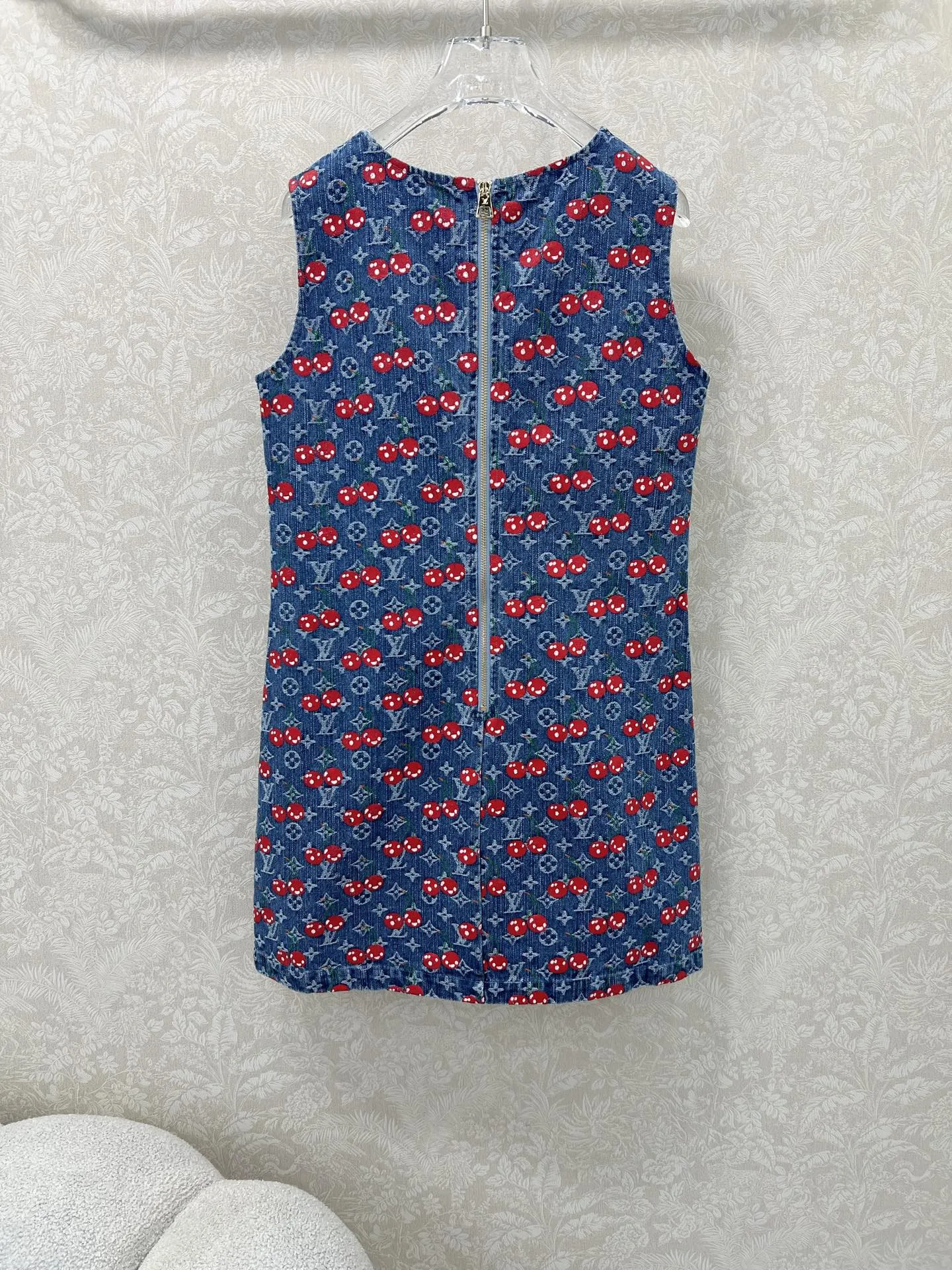 Louis Vuitton 25新款樱桃ブルーデニムワンピース - 画像 (9)