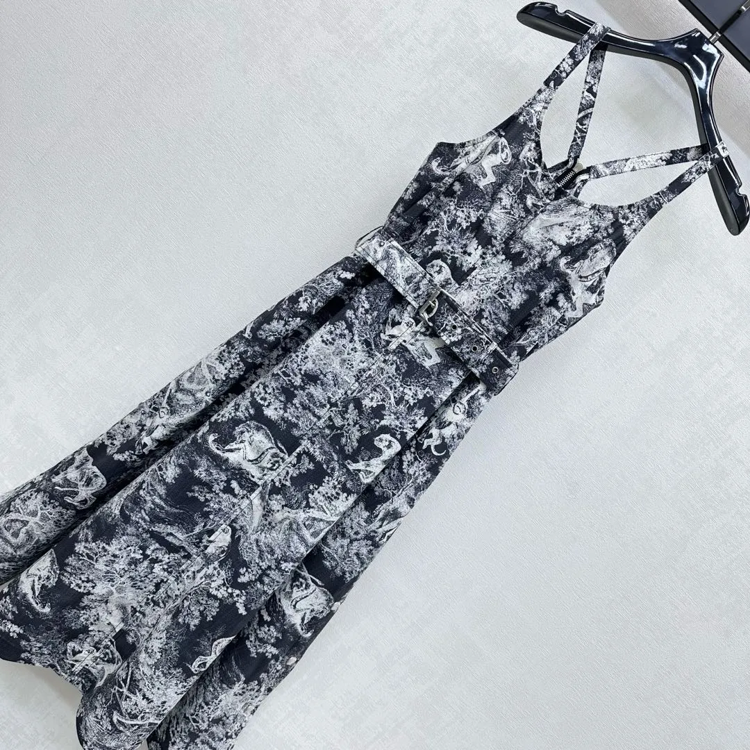 Dior 2025 黒のプリントタンクトップ ワンピース - 画像 (3)
