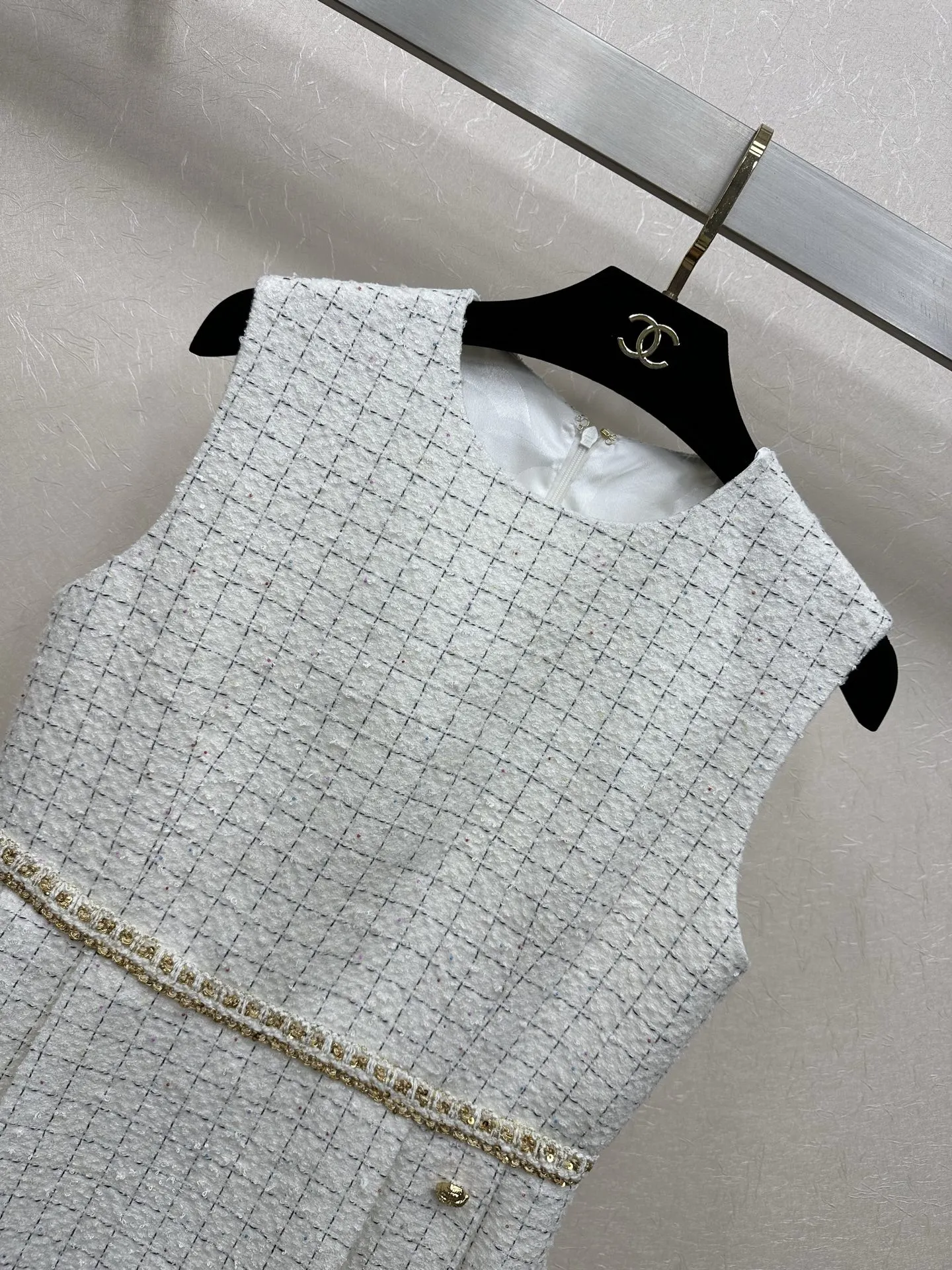 Chanel 白い小香風ドレス 半袖スタイル - 画像 (8)