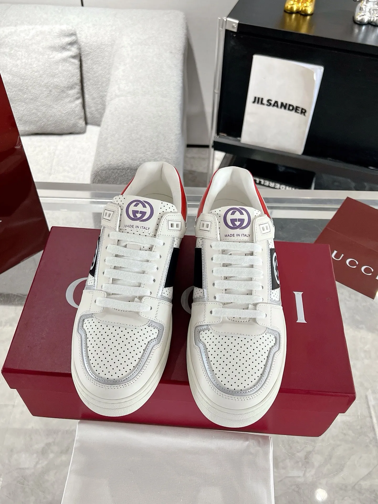 Gucci ホワイト カップル スニーカー クラシックスタイル - 画像 (3)