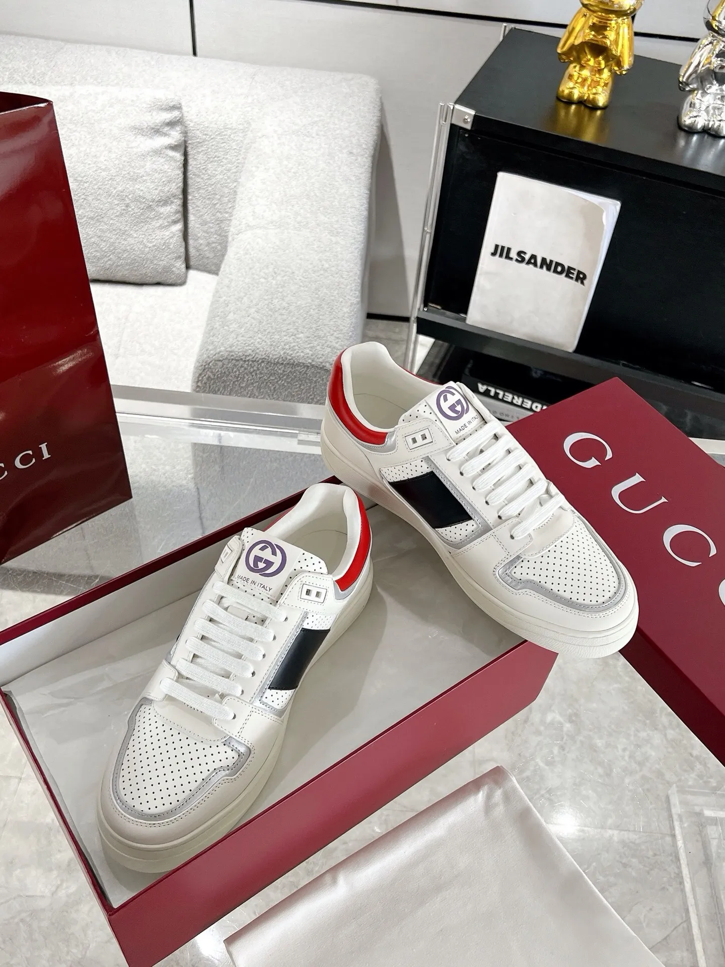 Gucci ホワイト カップル スニーカー クラシックスタイル - 画像 (5)