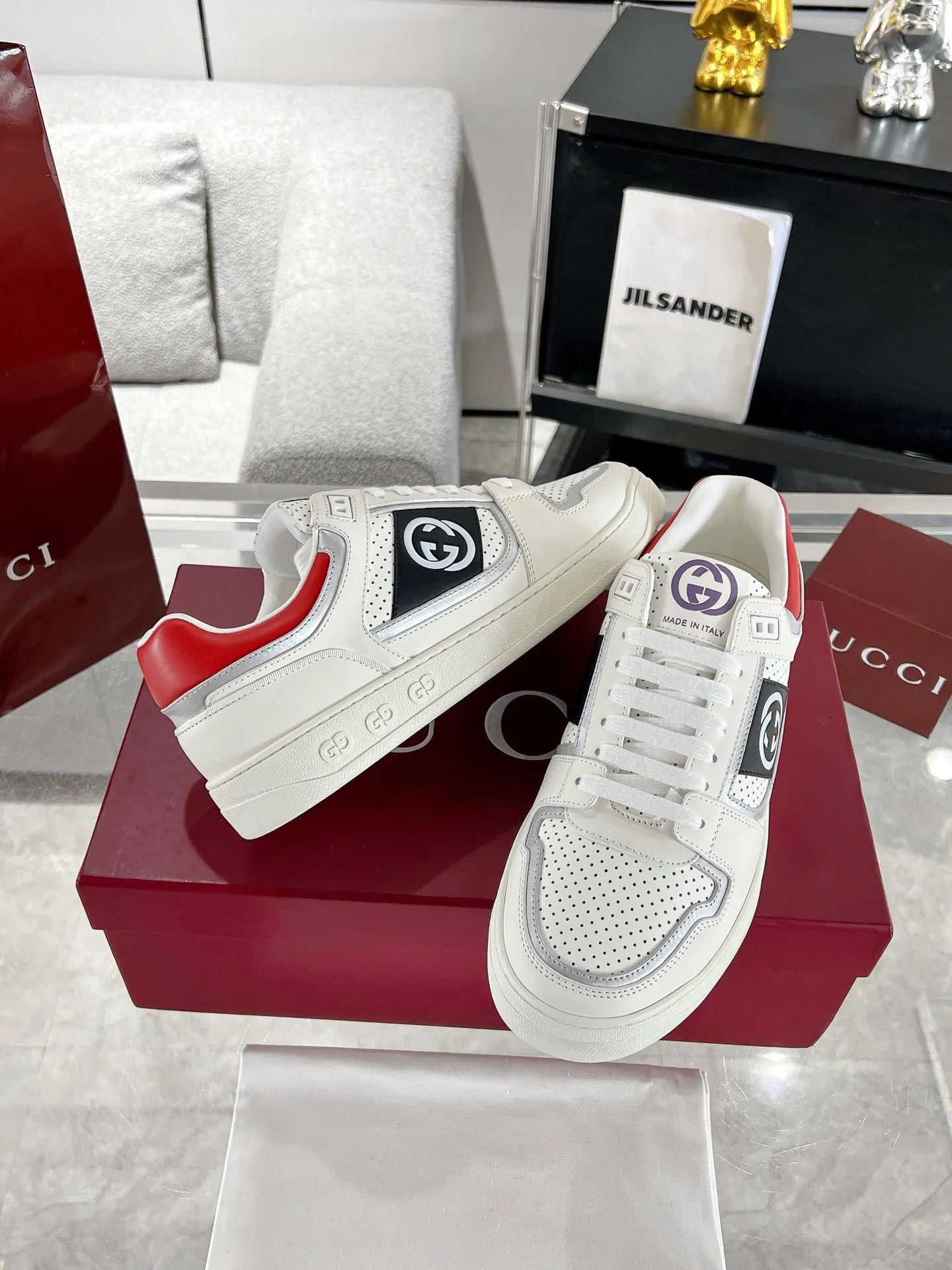 Gucci ホワイト カップル スニーカー クラシックスタイル - 画像 (6)