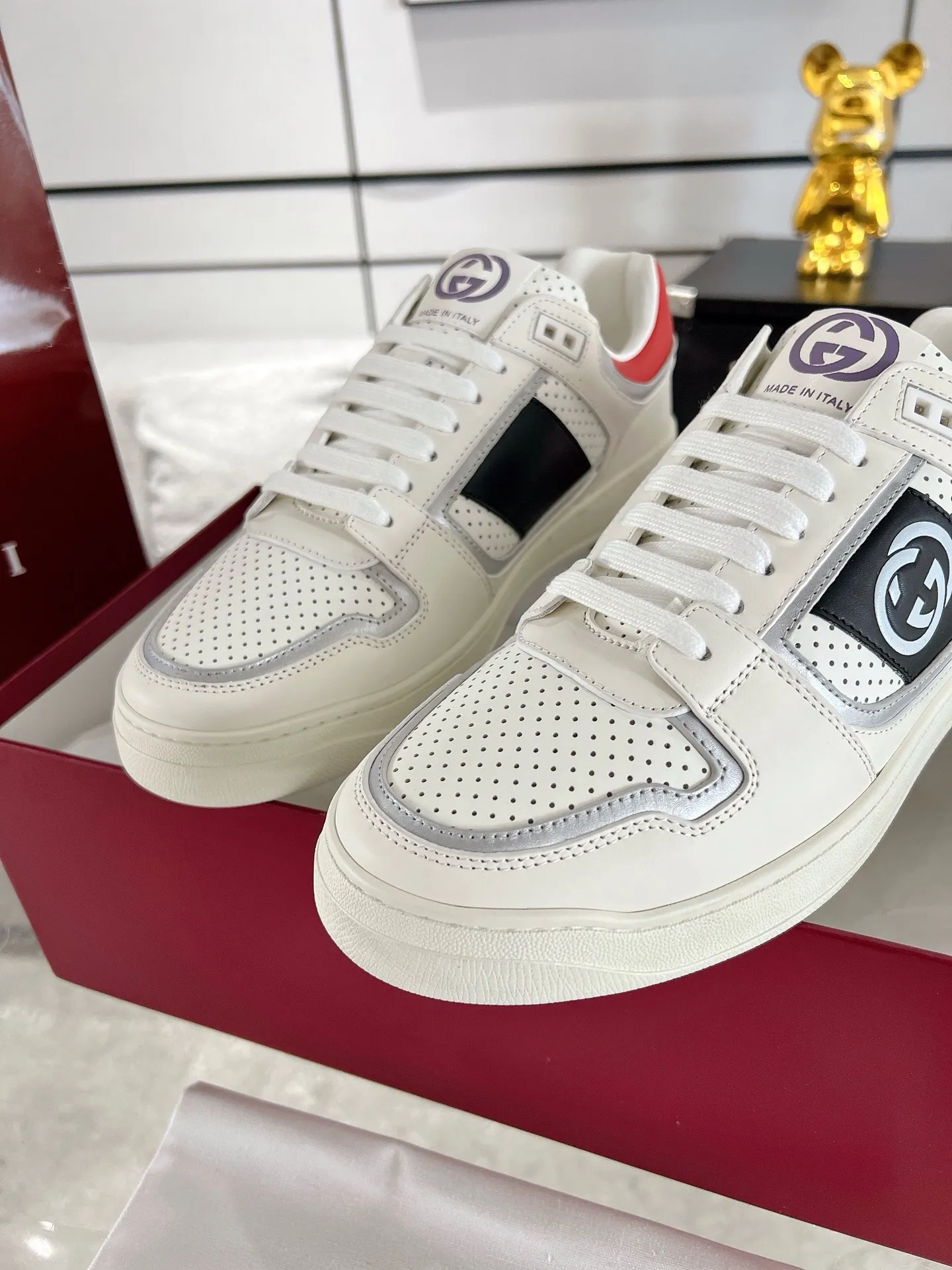 Gucci ホワイト カップル スニーカー クラシックスタイル - 画像 (9)