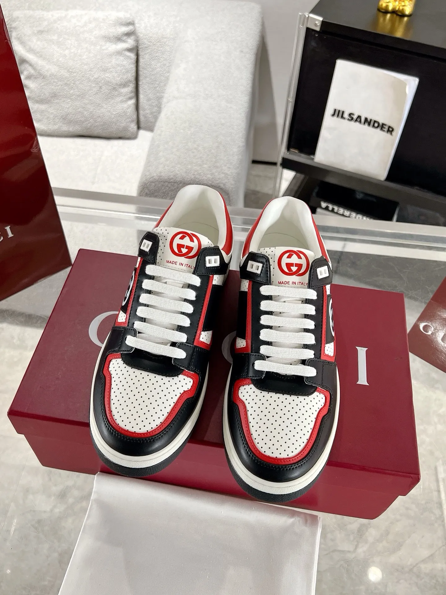 Gucci ホワイト カップル スニーカー クラシックスタイル - 画像 (3)