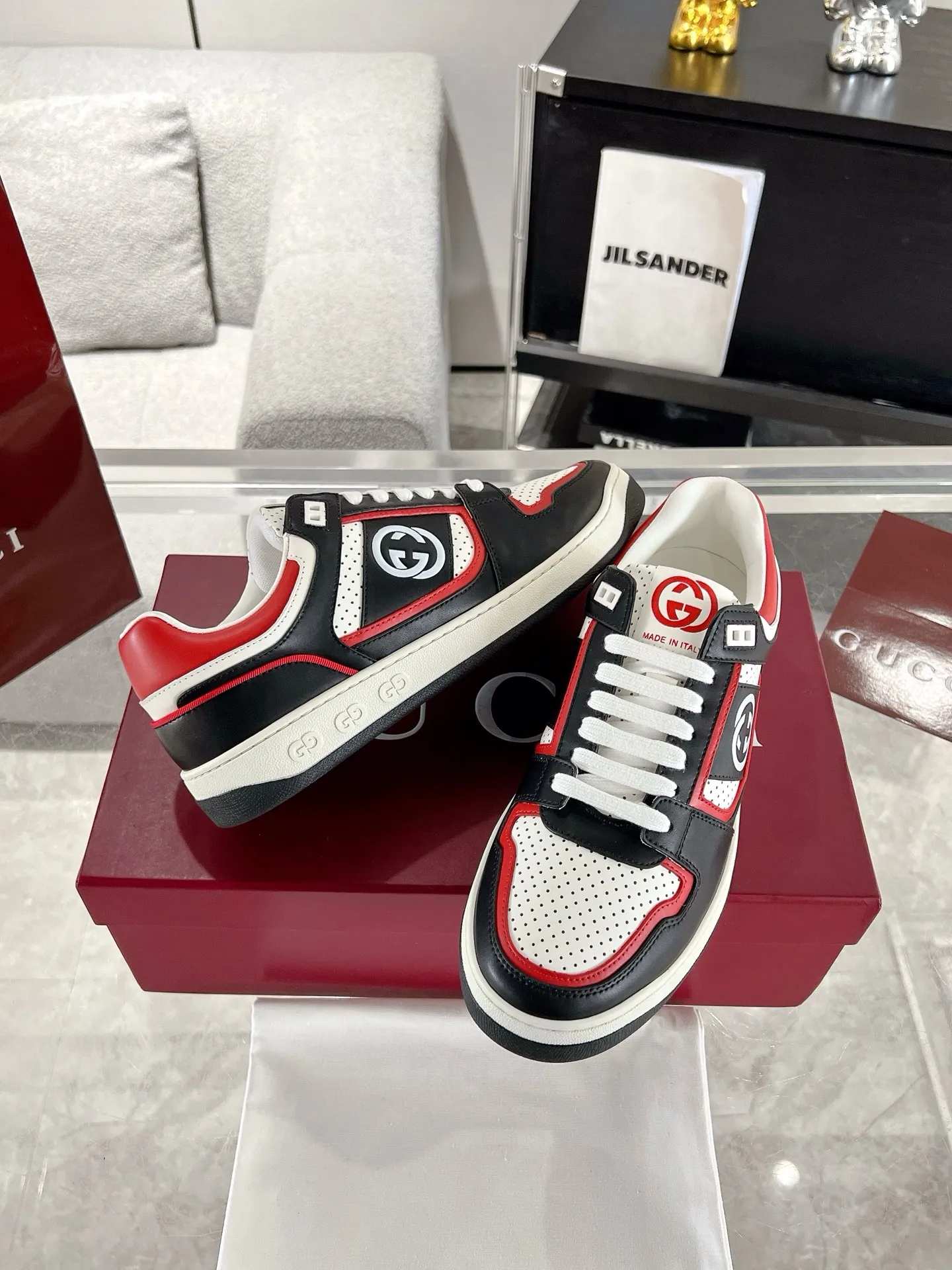 Gucci ホワイト カップル スニーカー クラシックスタイル - 画像 (4)