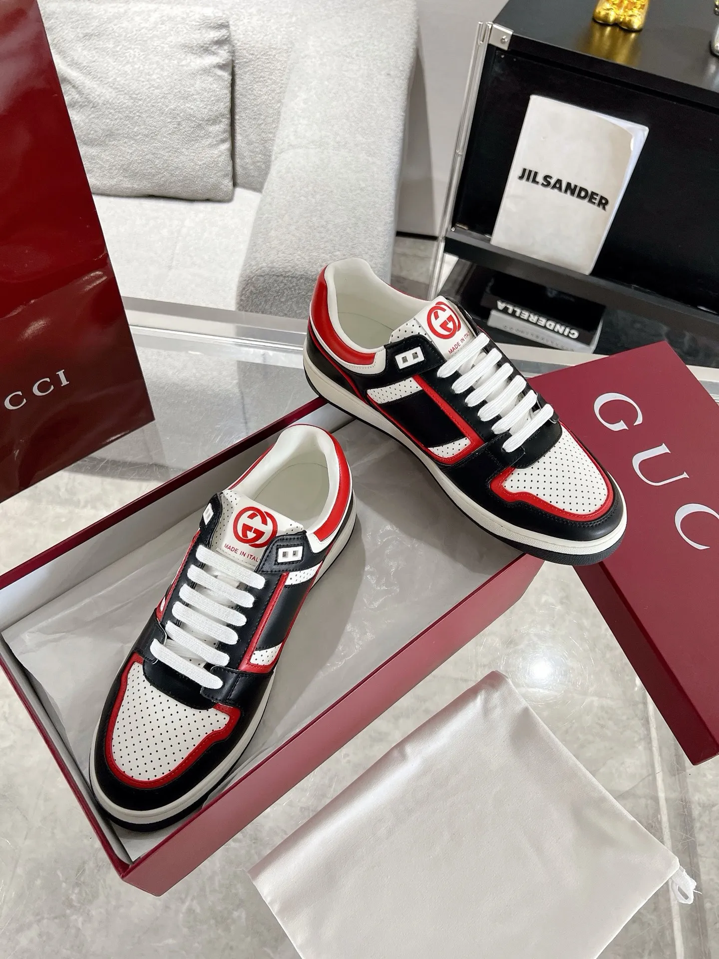 Gucci ホワイト カップル スニーカー クラシックスタイル - 画像 (5)