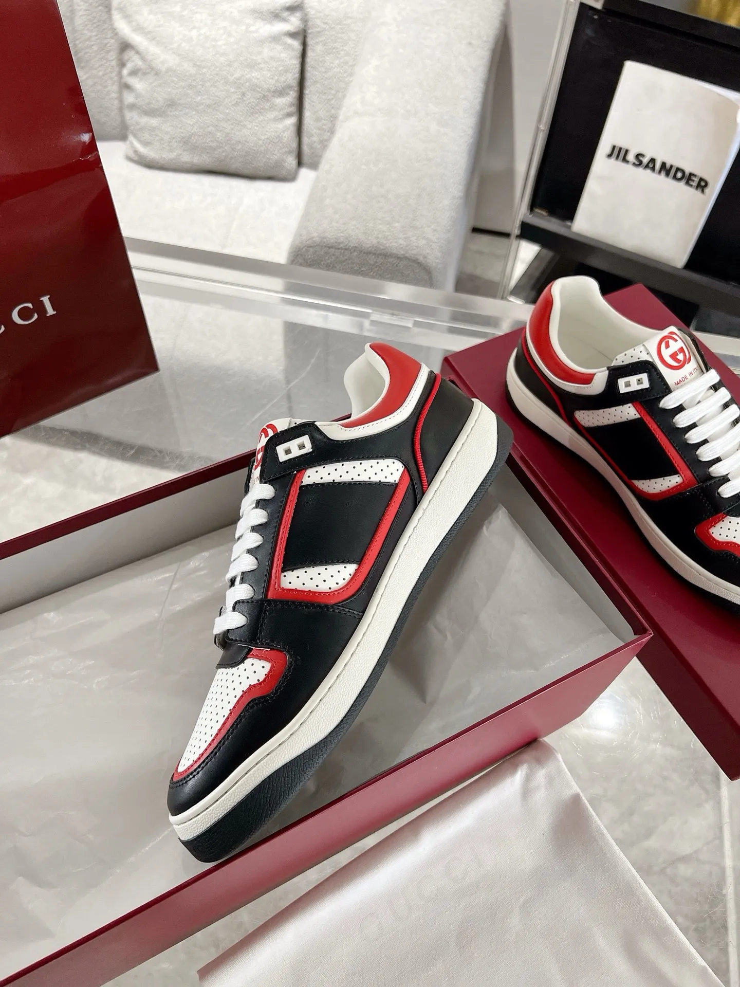 Gucci ホワイト カップル スニーカー クラシックスタイル - 画像 (6)