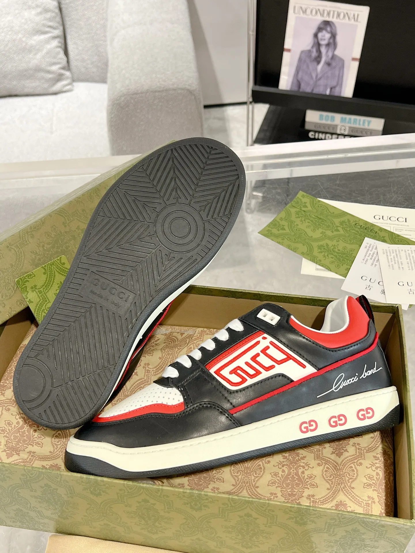 Gucci ホワイトレッド カップル スニーカー - 画像 (10)