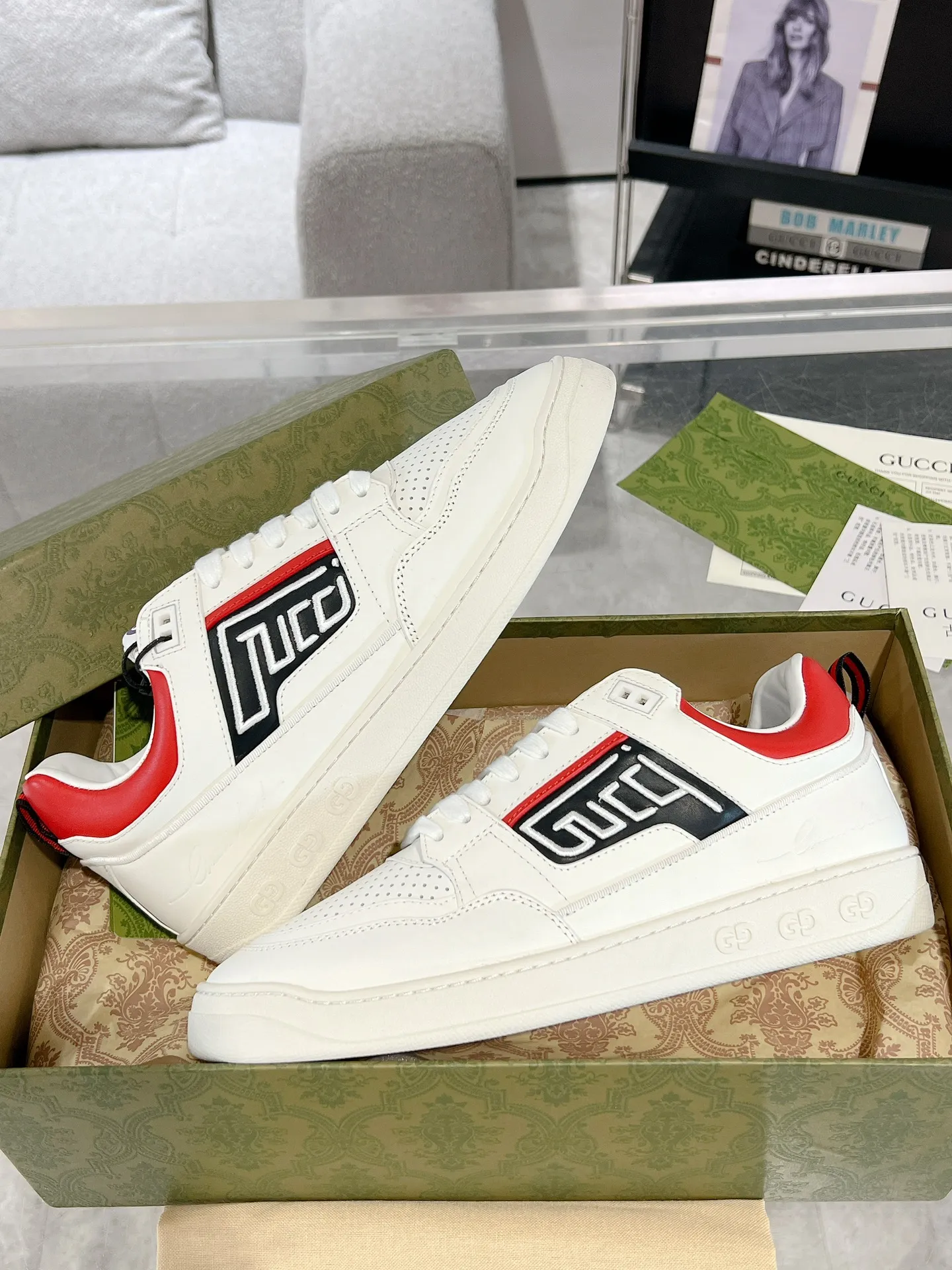 Gucci ホワイト カップル スニーカー クラシックスタイル - 画像 (5)