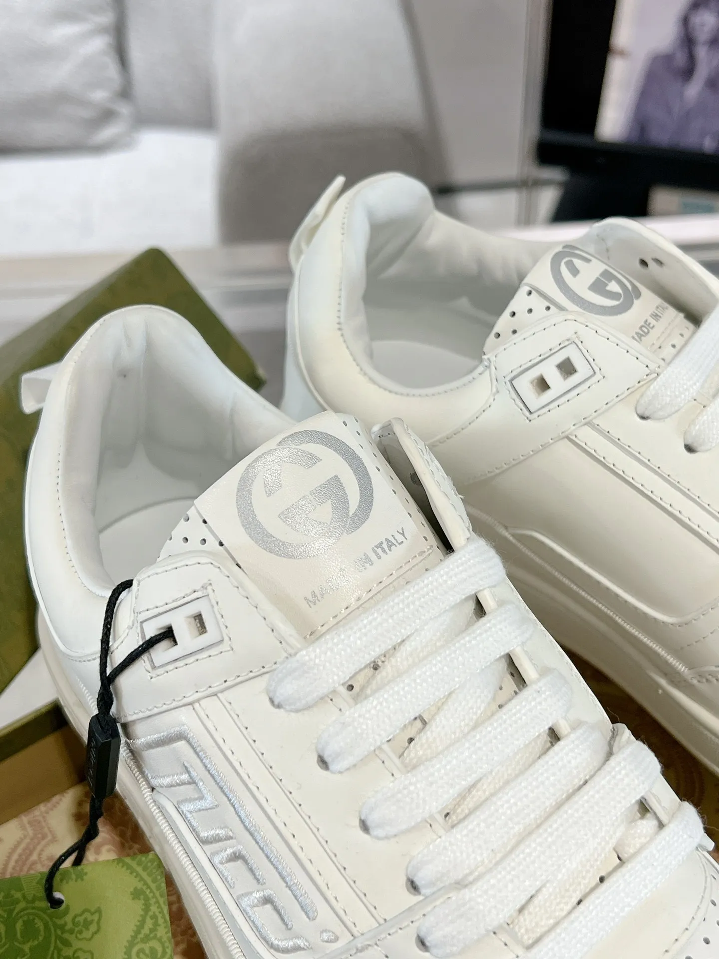 Gucci ホワイト カップル スニーカー クラシックスタイル - 画像 (7)