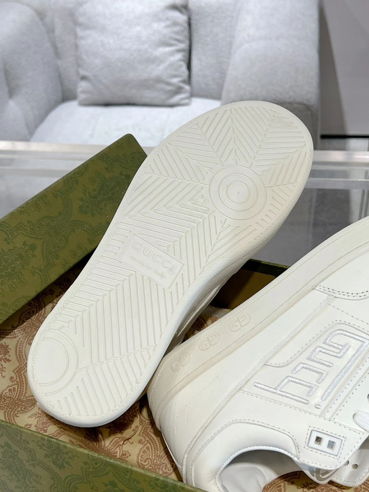 Gucci ホワイト カップル スニーカー クラシックスタイル - 画像 (9)