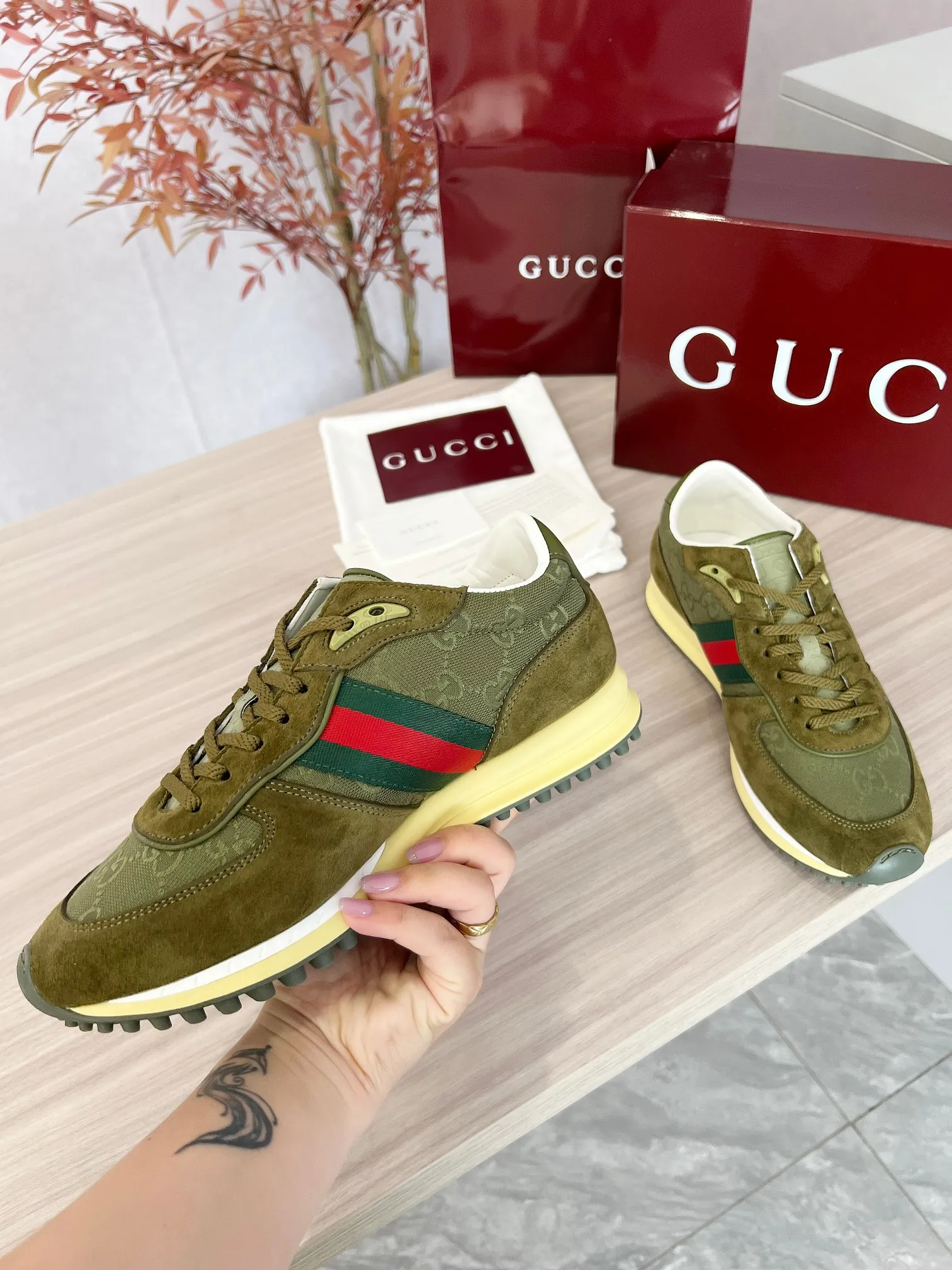 Gucci Re-Motion グリーン厚底スニーカー - 画像 (7)