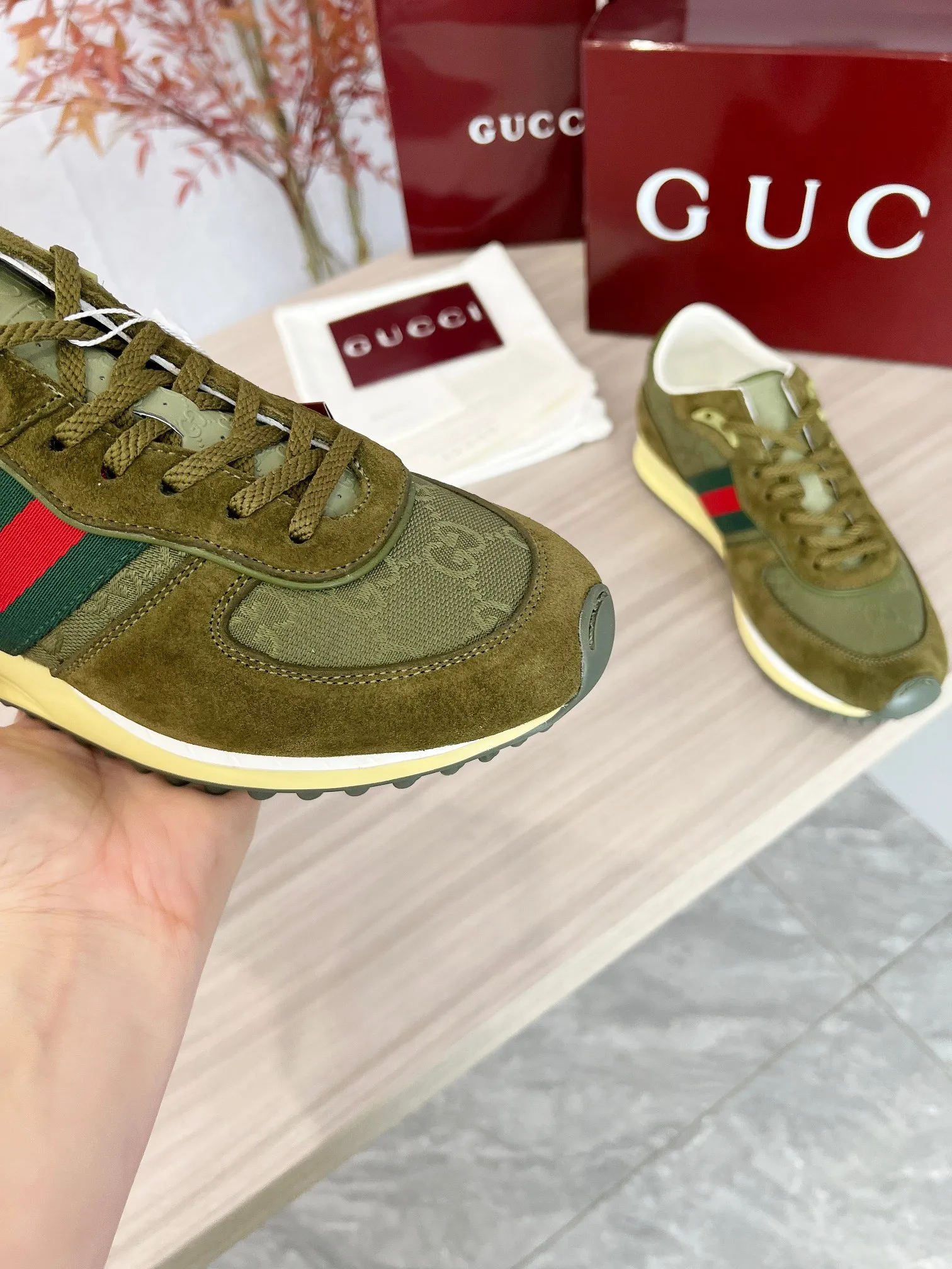 Gucci Re-Motion グリーン厚底スニーカー - 画像 (8)