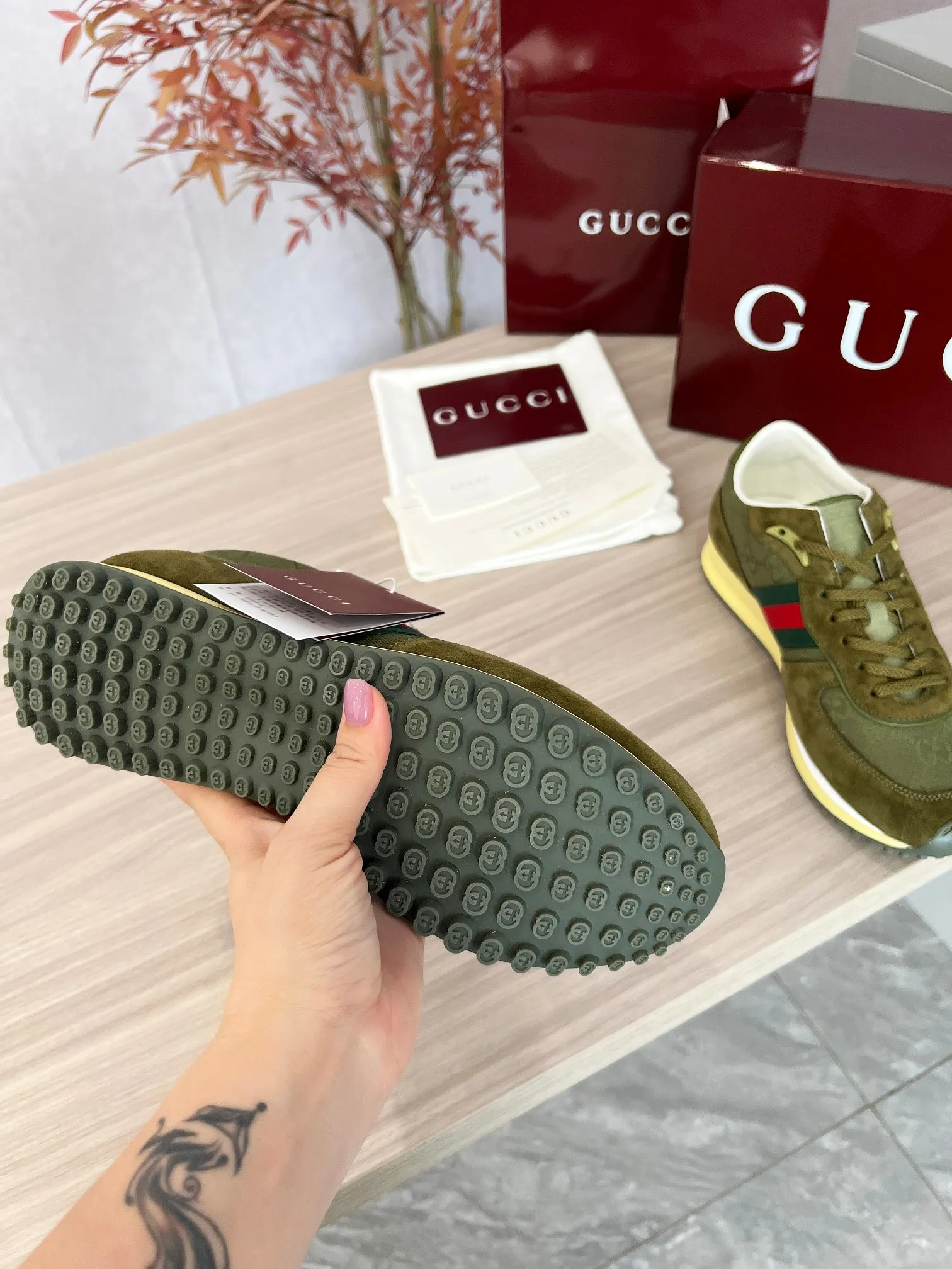 Gucci Re-Motion グリーン厚底スニーカー - 画像 (10)