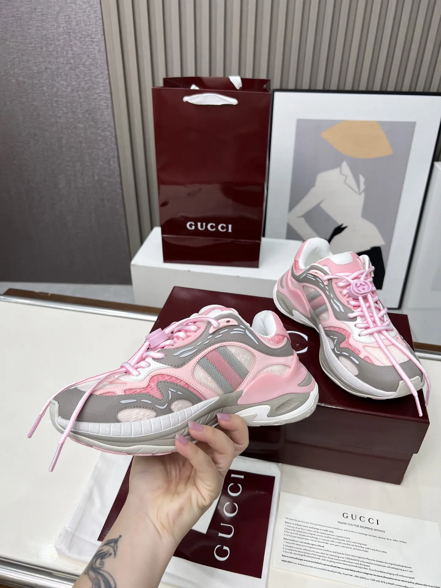 Gucci 2.0スニーカー ピンク カラーブロック - 画像 (6)
