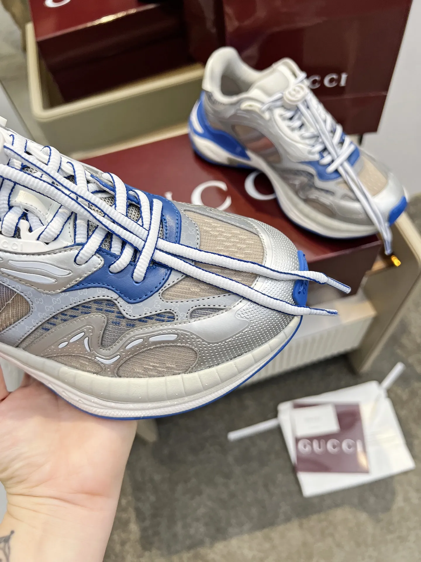 Gucci 2.0スニーカー カラーブロック クラシックストライプ - 画像 (6)