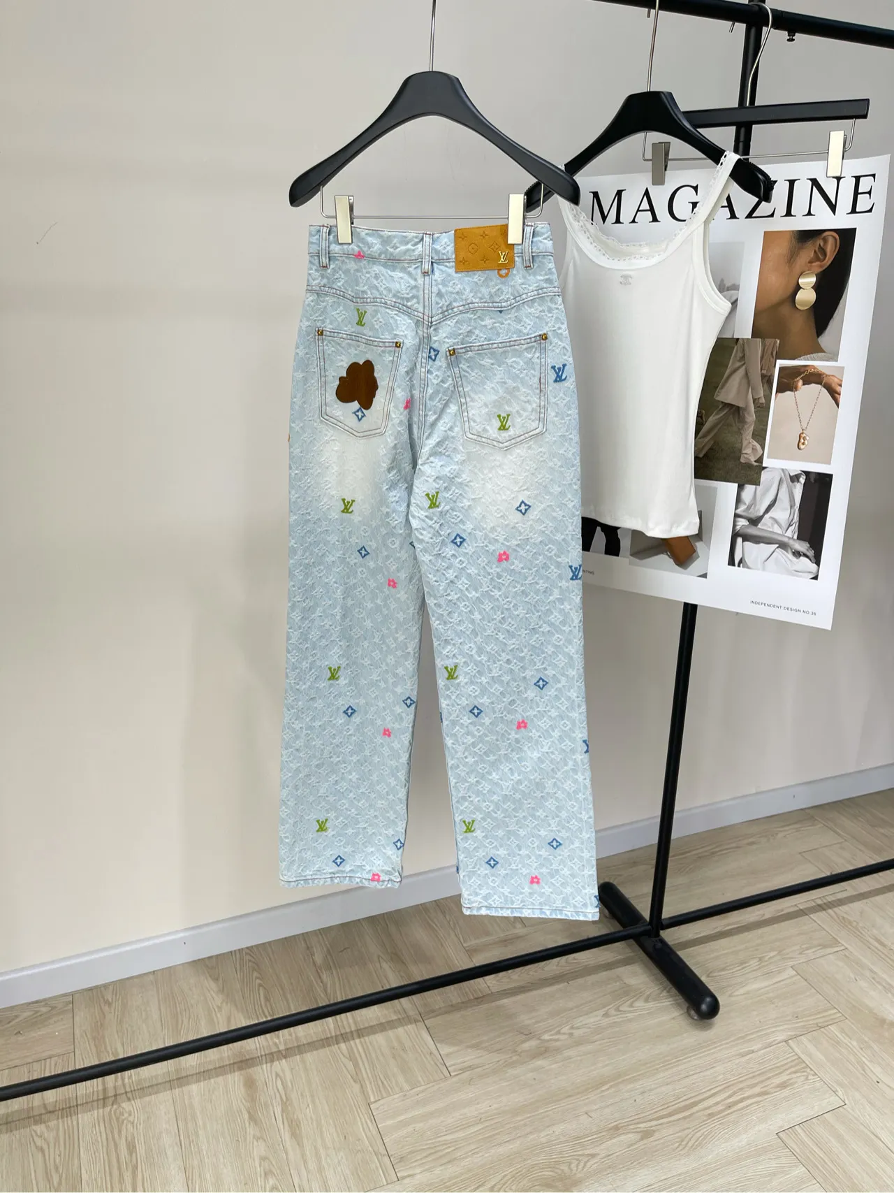 Louis Vuitton 水色クローバージャカードデニムパンツ - 画像 (8)