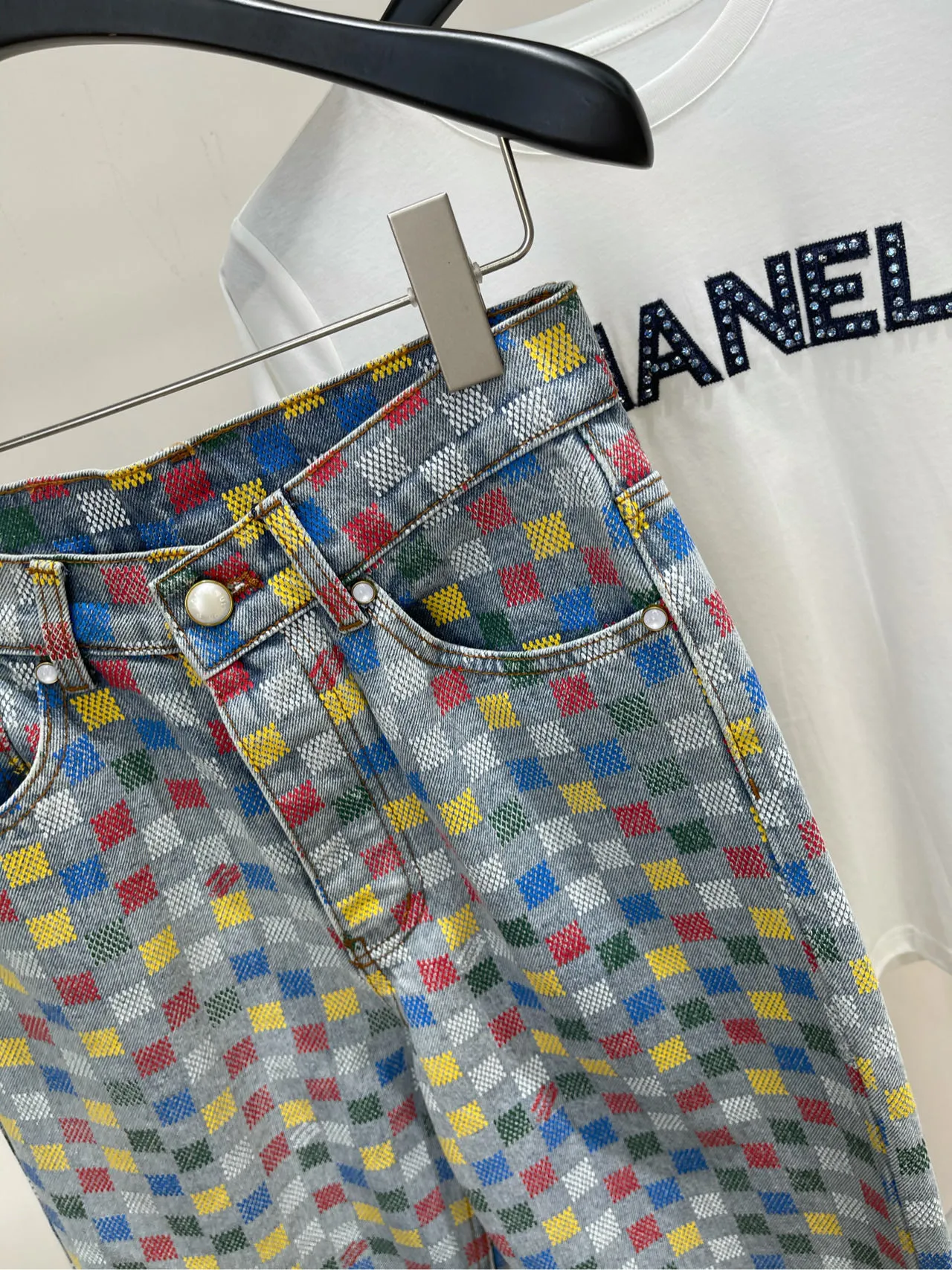 Louis Vuitton カラフルモザイク デニム長ズボン - 画像 (6)