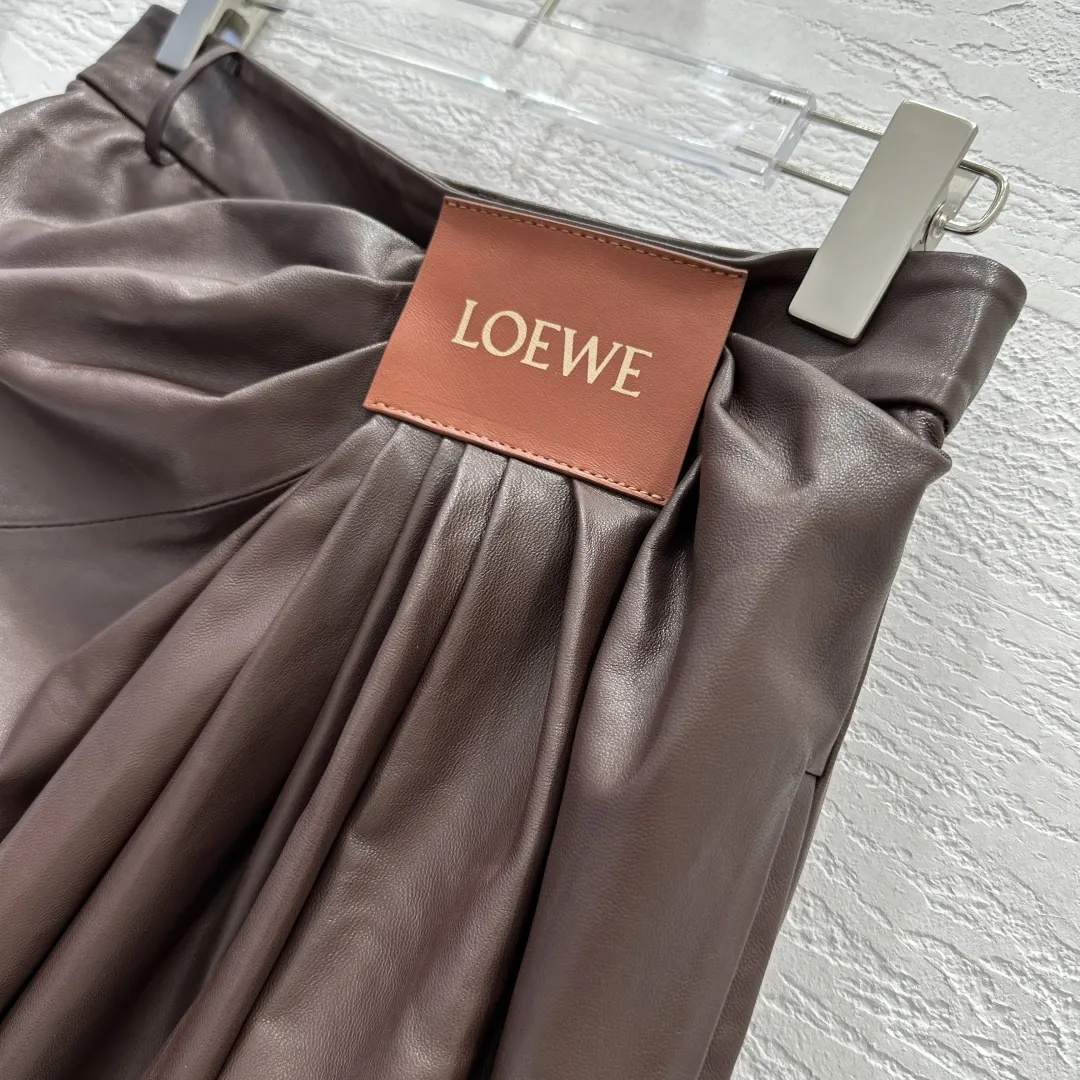 Loewe 25 ダークブラウン 復古モダン 垂褶ワイドパンツ - 画像 (4)