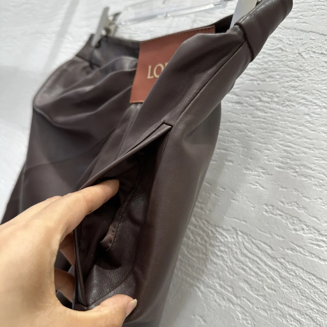 Loewe 25 ダークブラウン 復古モダン 垂褶ワイドパンツ - 画像 (5)