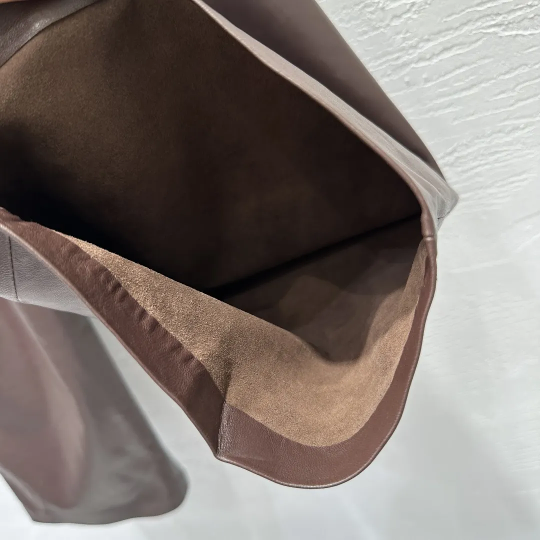 Loewe 25 ダークブラウン 復古モダン 垂褶ワイドパンツ - 画像 (6)