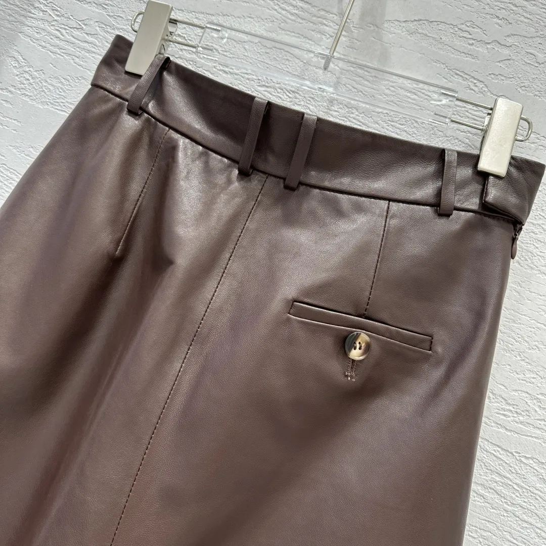 Loewe 25 ダークブラウン 復古モダン 垂褶ワイドパンツ - 画像 (8)