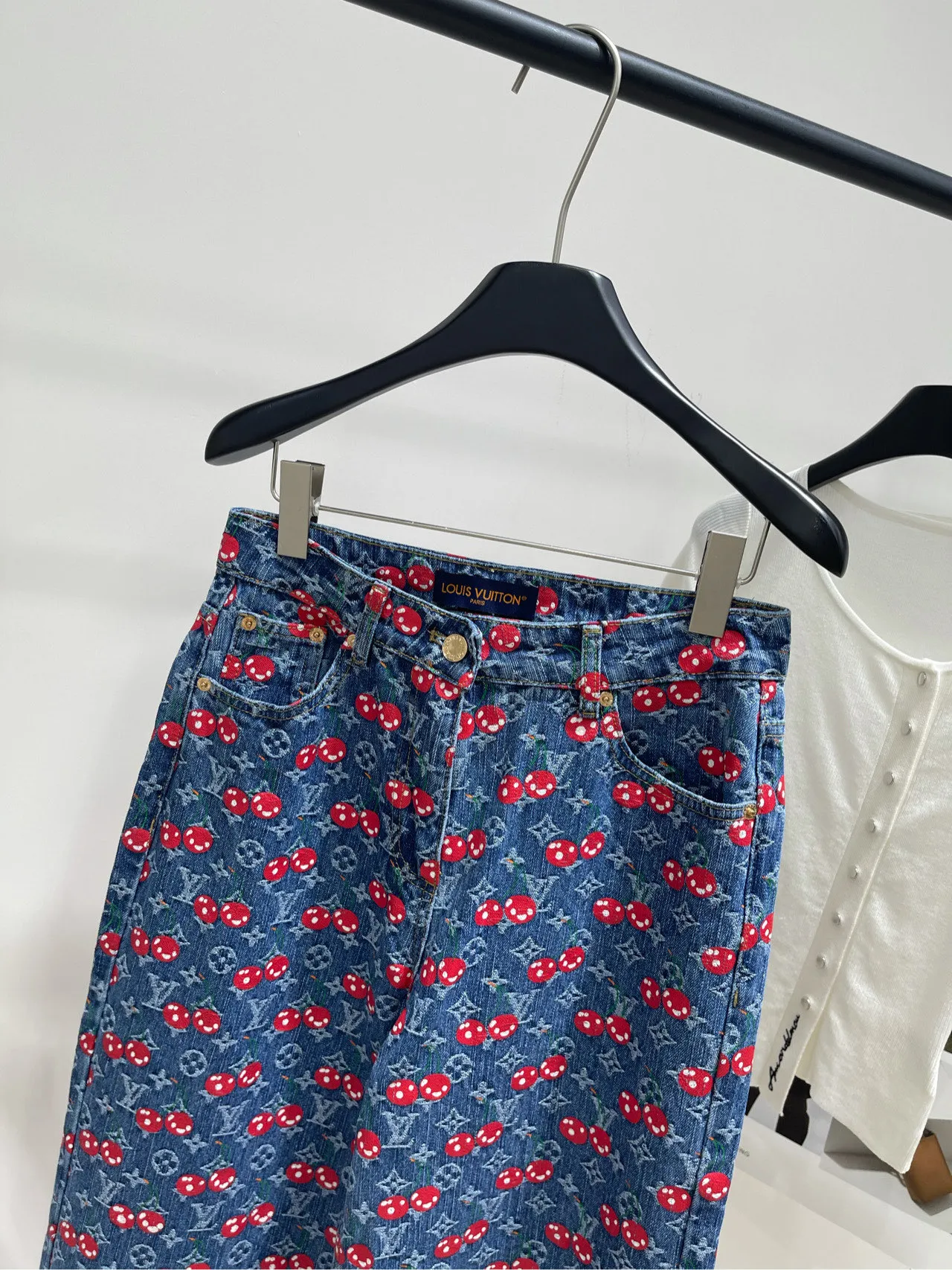 Louis Vuitton ダークブルーチェリーデニムパンツカスタムメイド - 画像 (3)