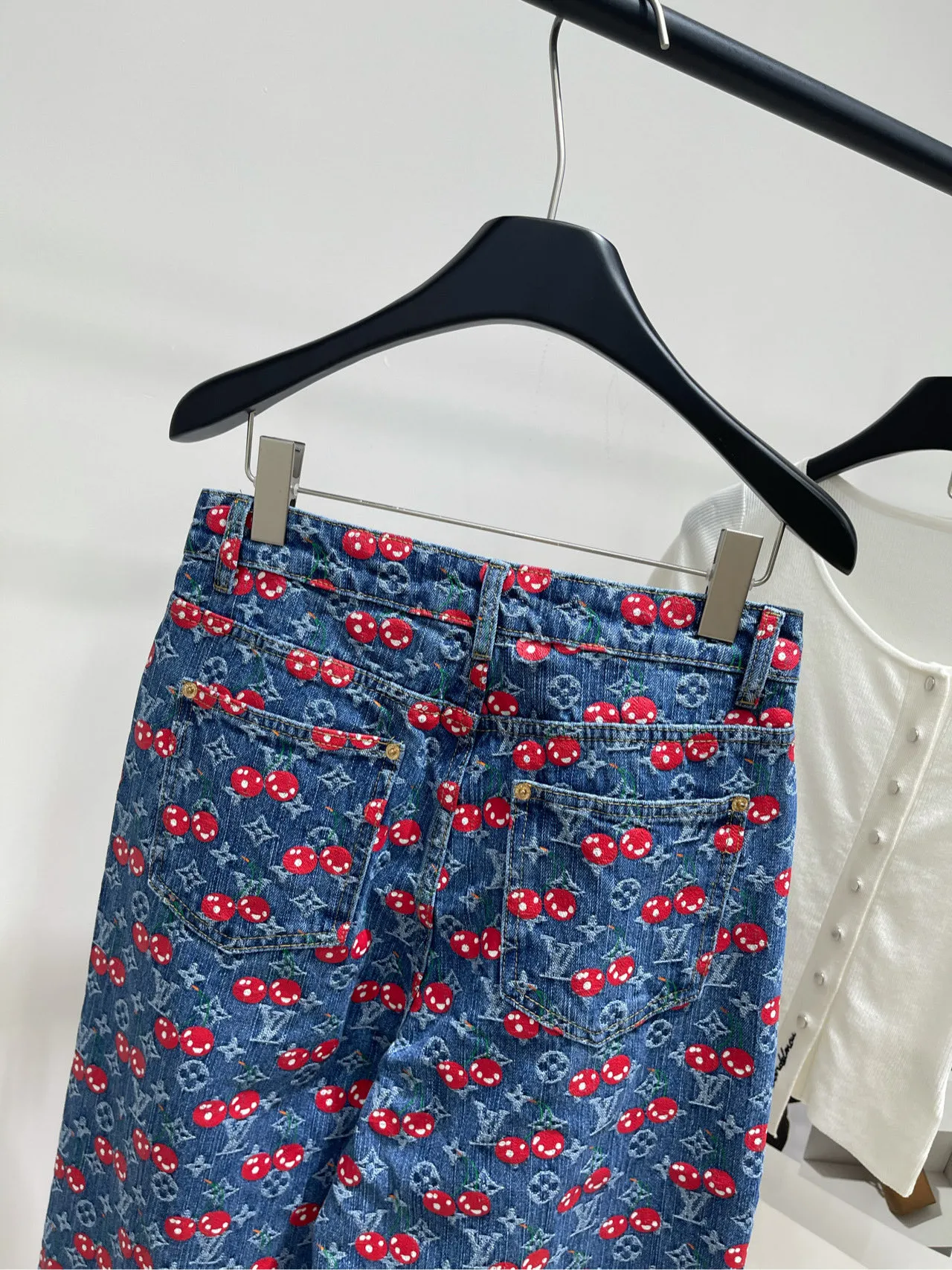 Louis Vuitton ダークブルーチェリーデニムパンツカスタムメイド - 画像 (10)