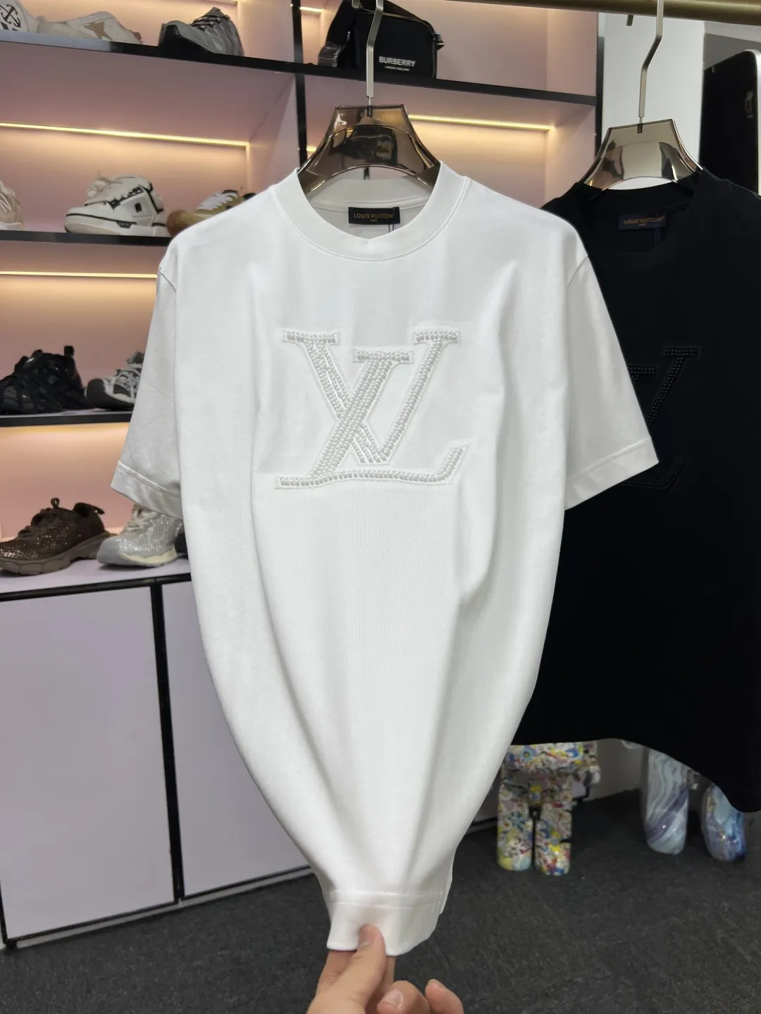 LV 2025 2025年夏新作 ホワイト 半袖Tシャツ ユニセックス - 画像 (8)