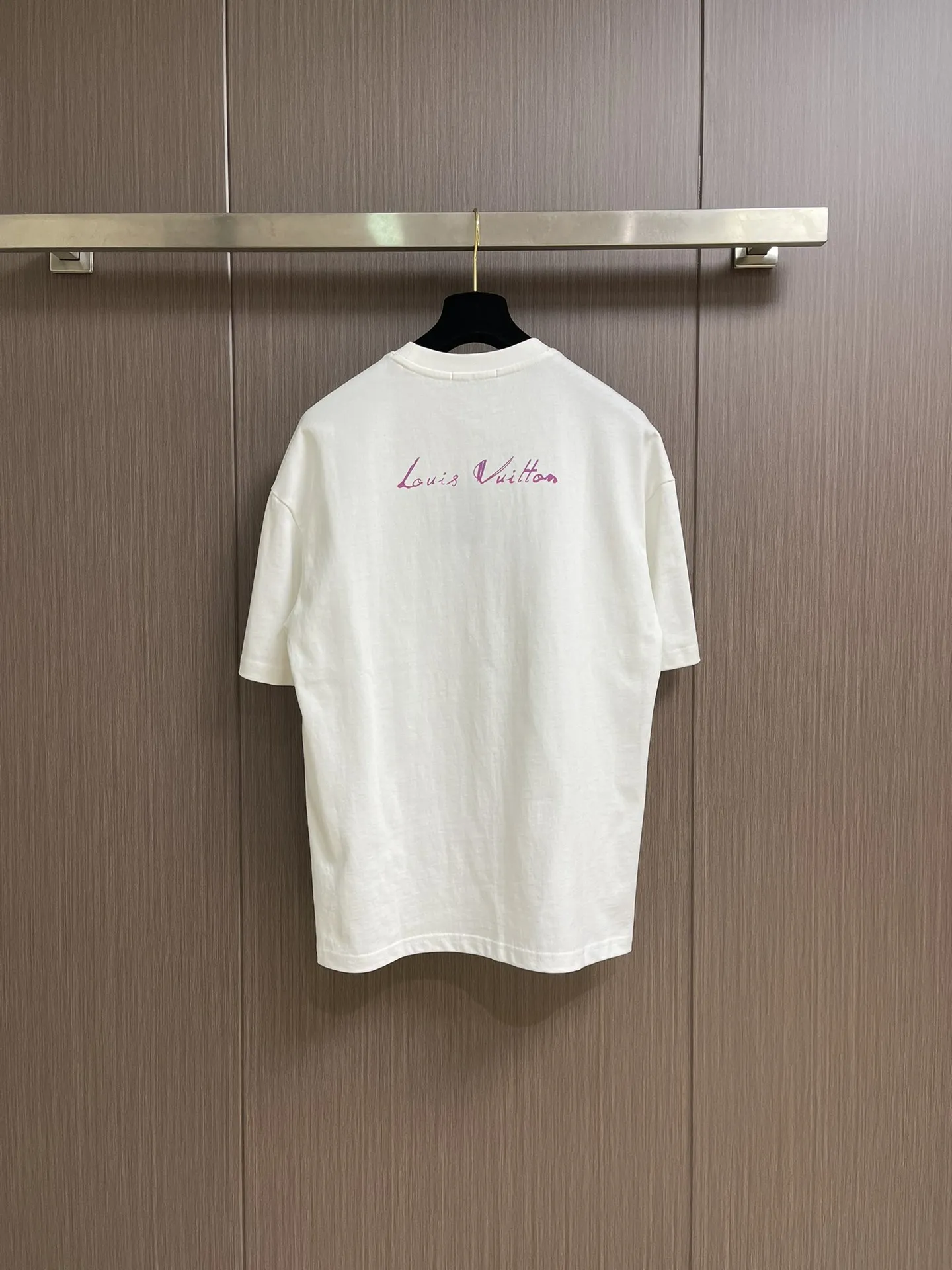 LV 白い印花短袖Tシャツ - 画像 (3)