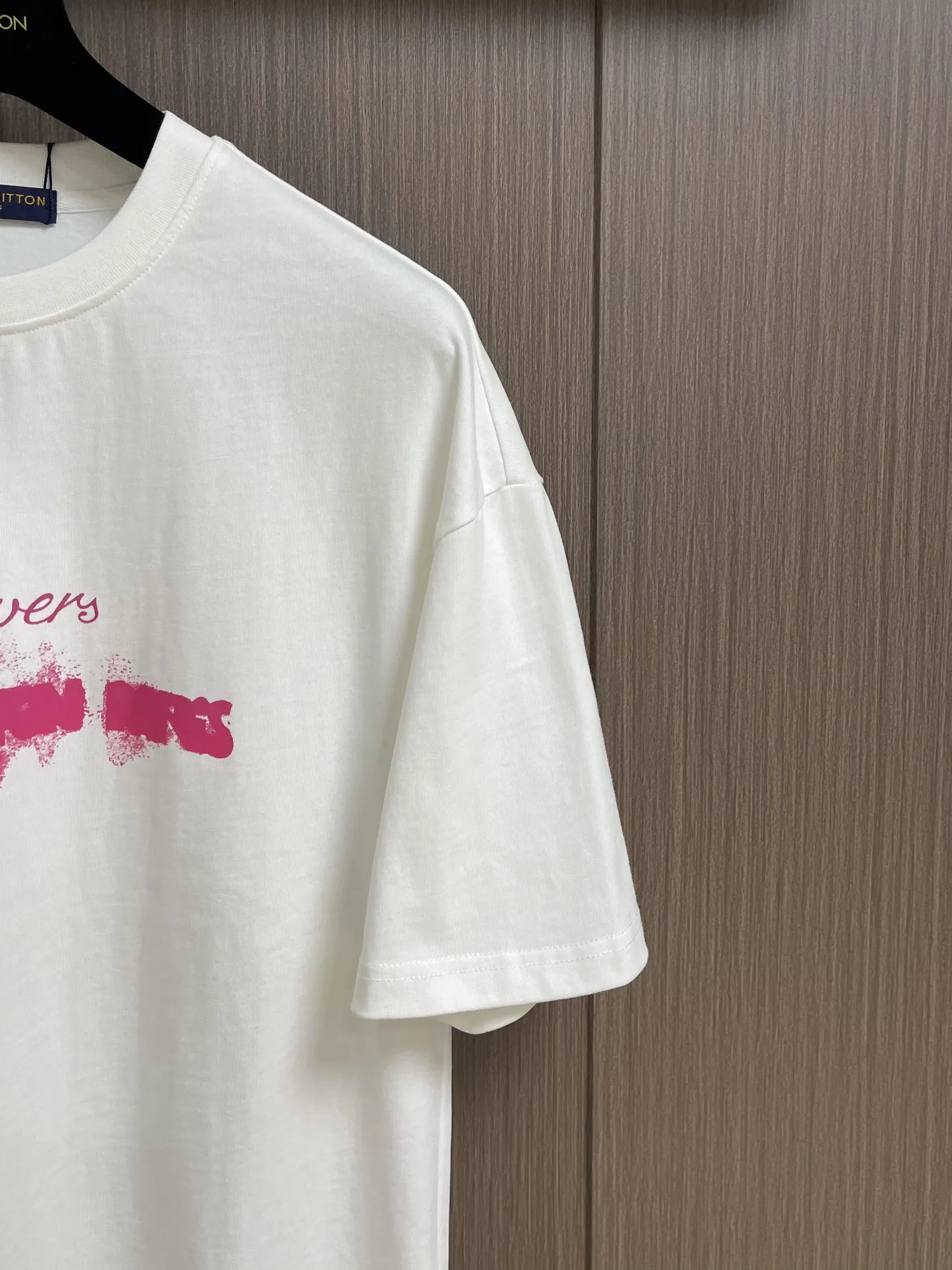 LV 白い印花短袖Tシャツ - 画像 (5)