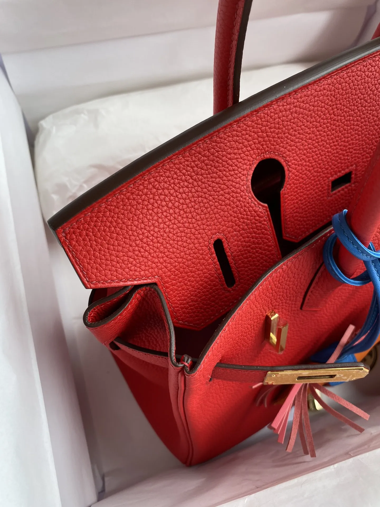 HERMÈS Birkin 30cm 赤 Togo皮 ゴールドバックル - 画像 (8)