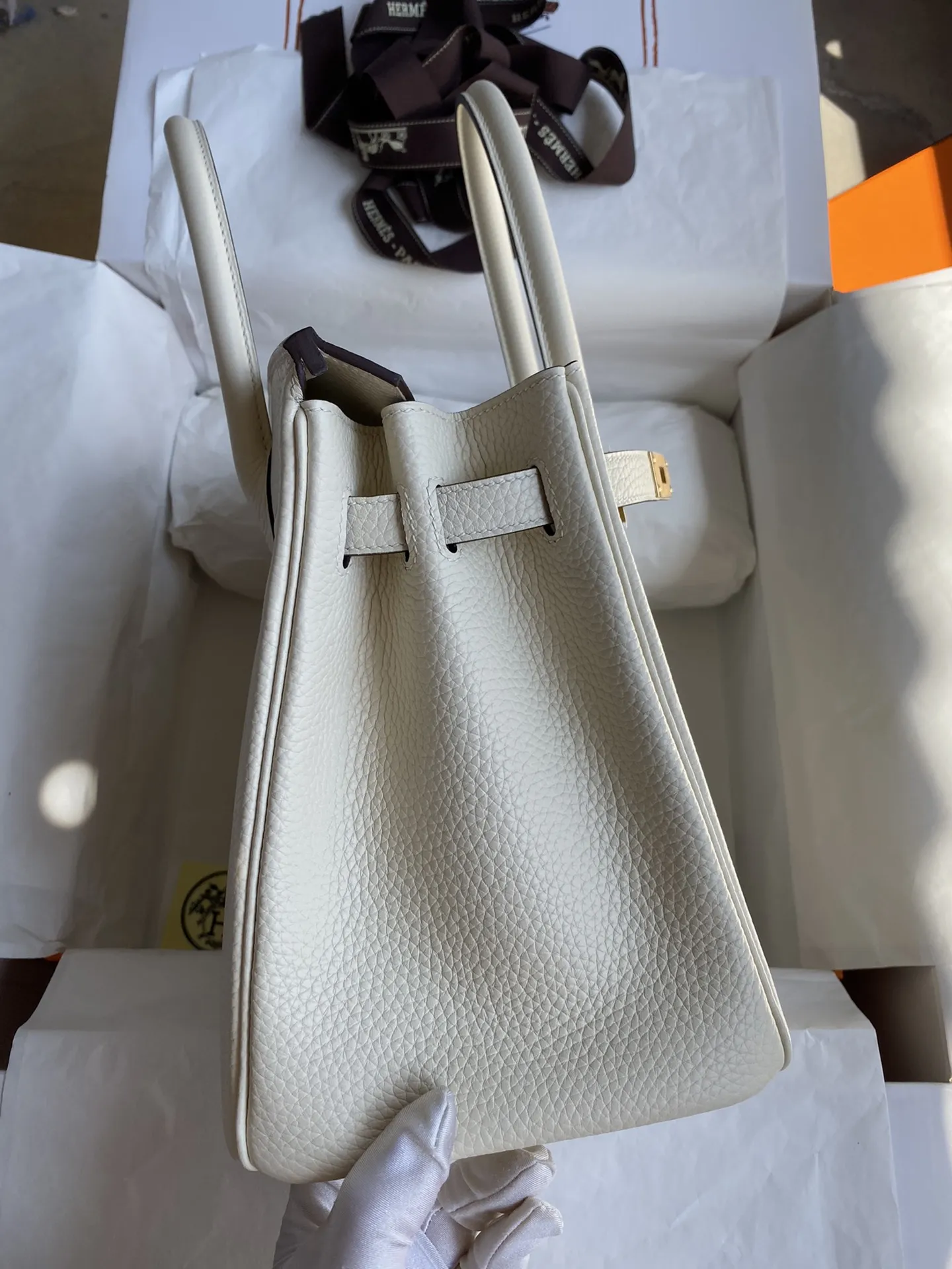 HERMÈS Birkin 30cm クリーム色 Togo皮 金具 - 画像 (3)