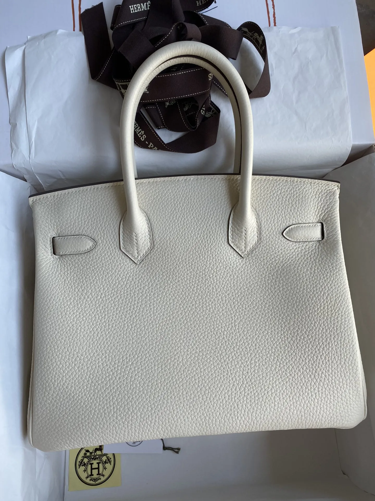 HERMÈS Birkin 30cm クリーム色 Togo皮 金具 - 画像 (4)