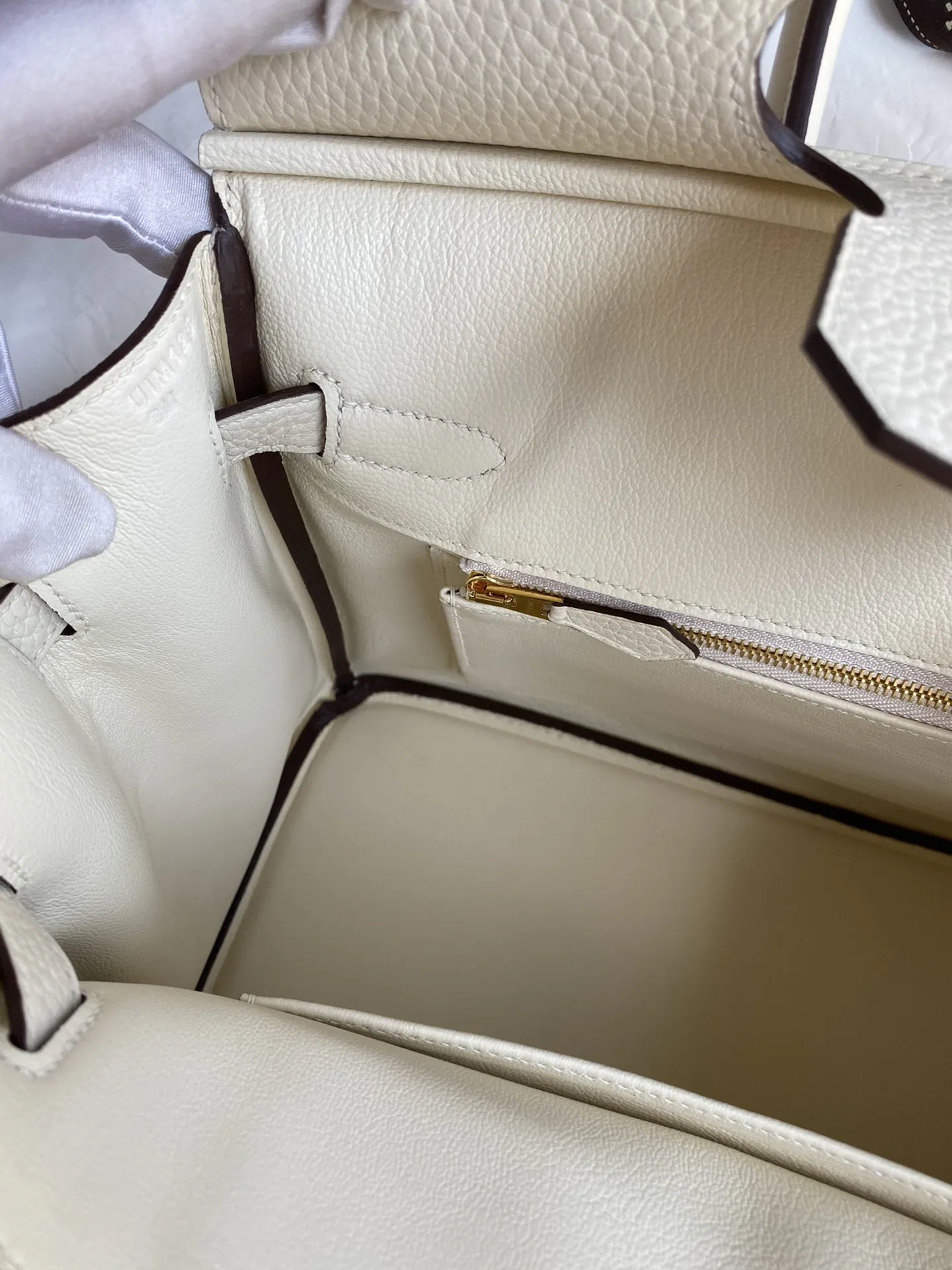 HERMÈS Birkin 30cm クリーム色 Togo皮 金具 - 画像 (9)