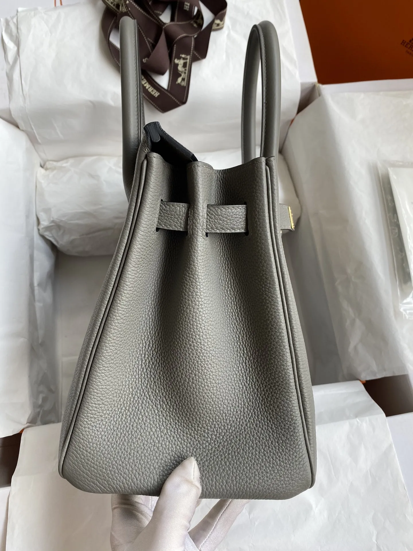 HERMÈS Birkin 30cm トゴ皮 積雨雲灰 金具 - 画像 (3)