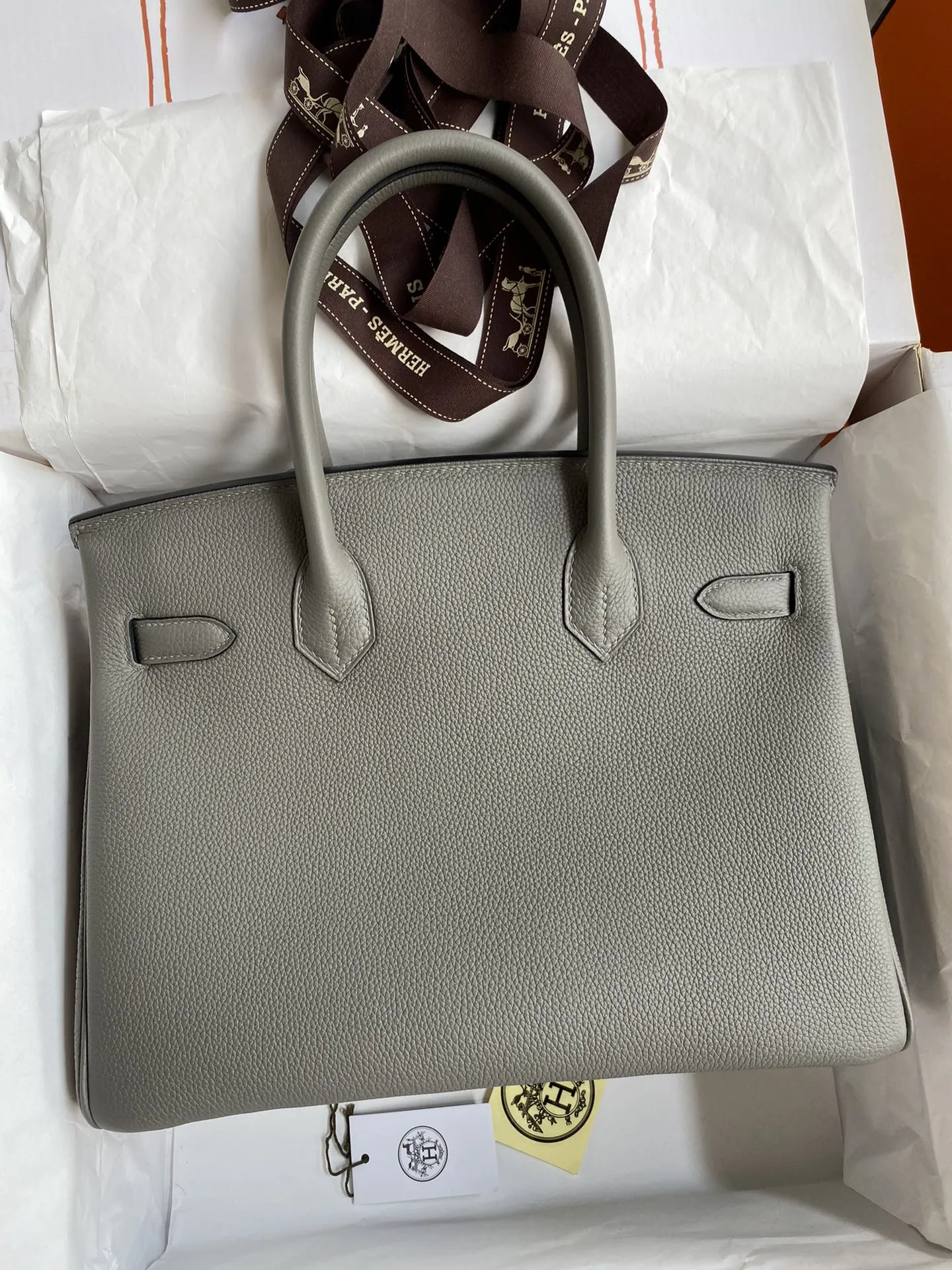 HERMÈS Birkin 30cm トゴ皮 積雨雲灰 金具 - 画像 (4)