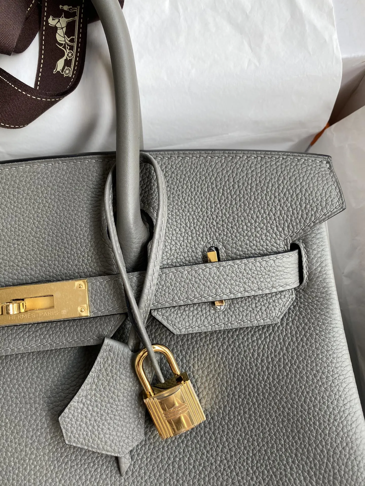 HERMÈS Birkin 30cm トゴ皮 積雨雲灰 金具 - 画像 (5)
