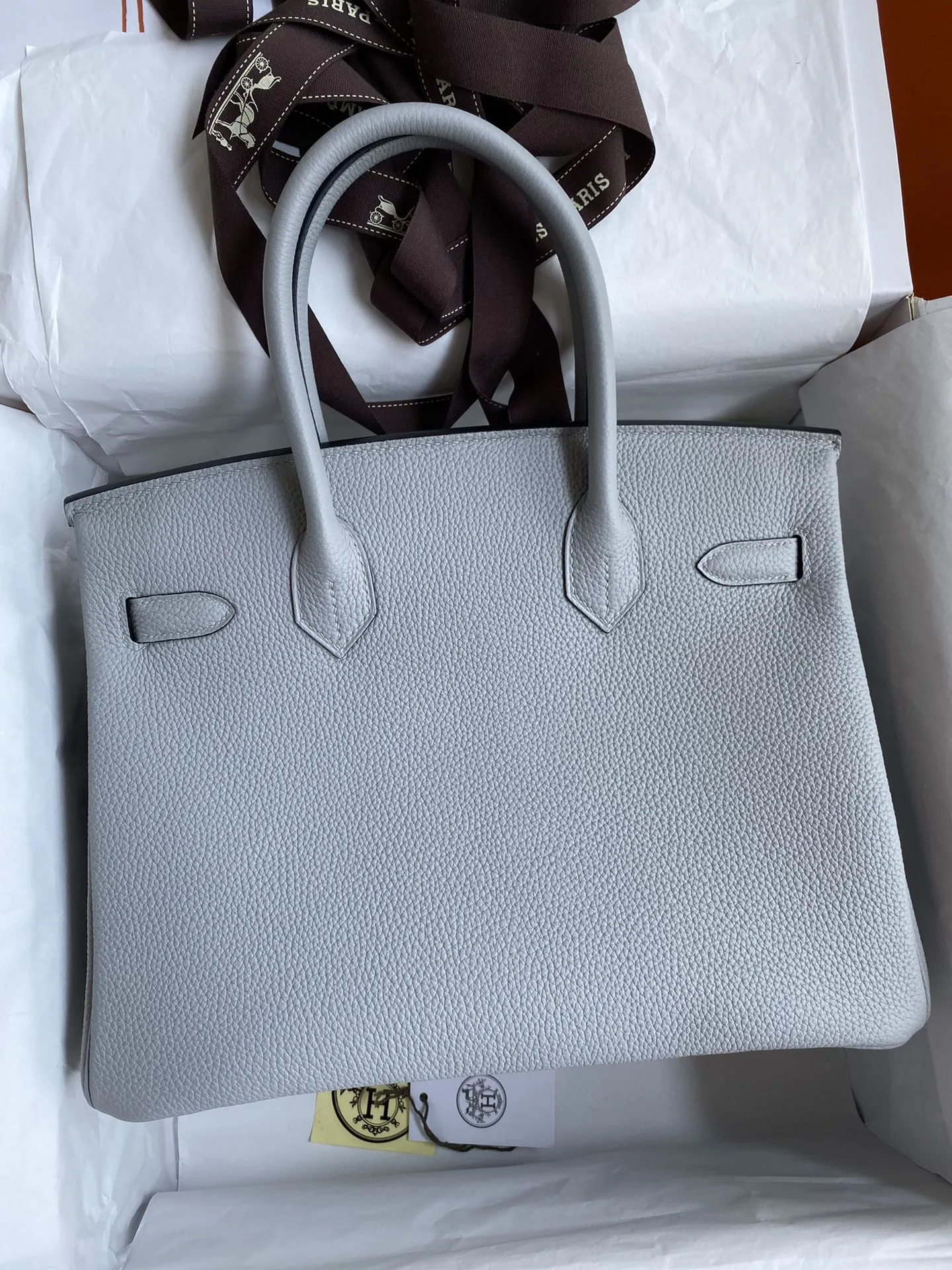 Hermès Birkin 30cm トゴ皮 氷河ブルー 金具 - 画像 (4)