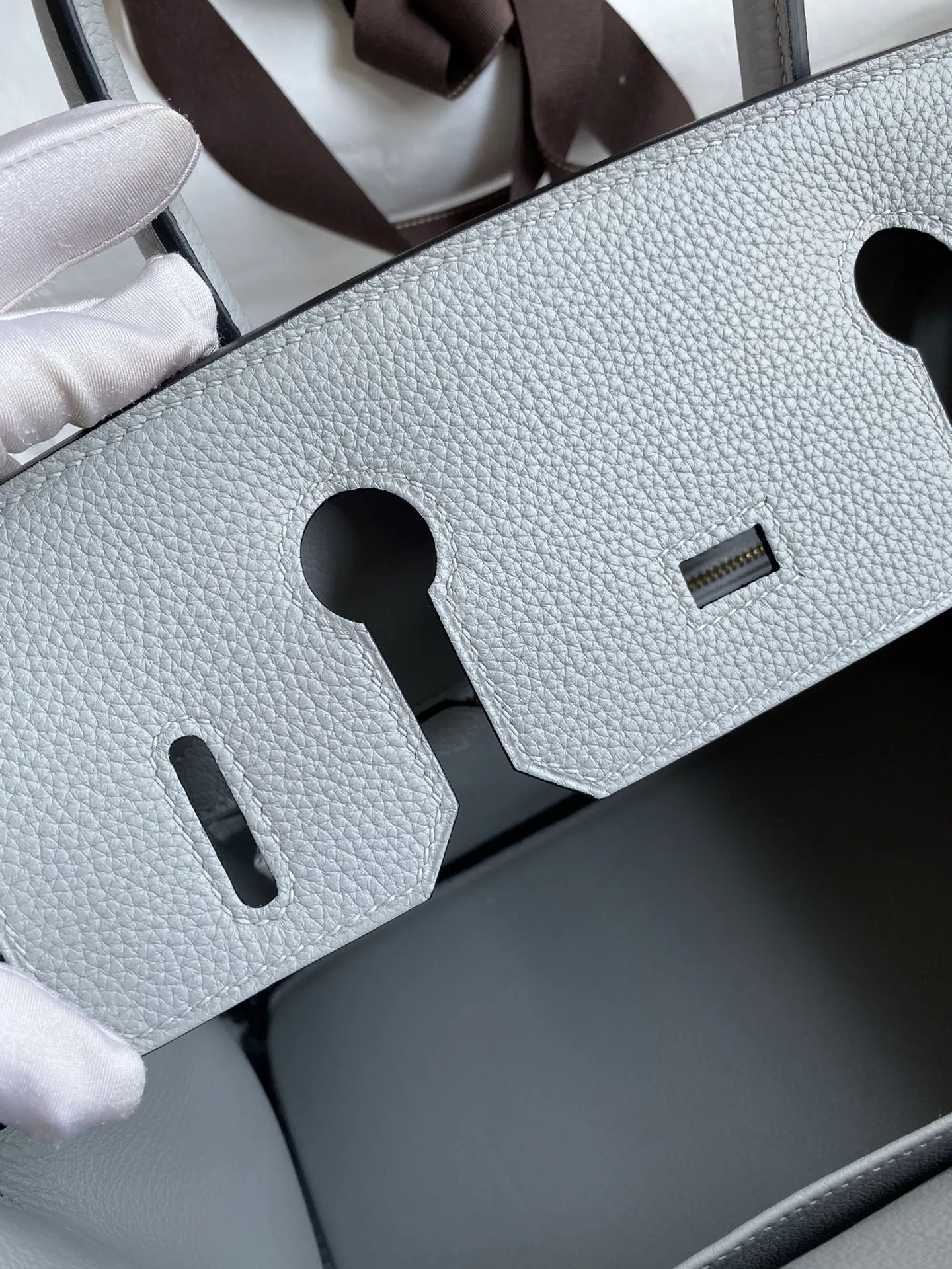 Hermès Birkin 30cm トゴ皮 氷河ブルー 金具 - 画像 (8)